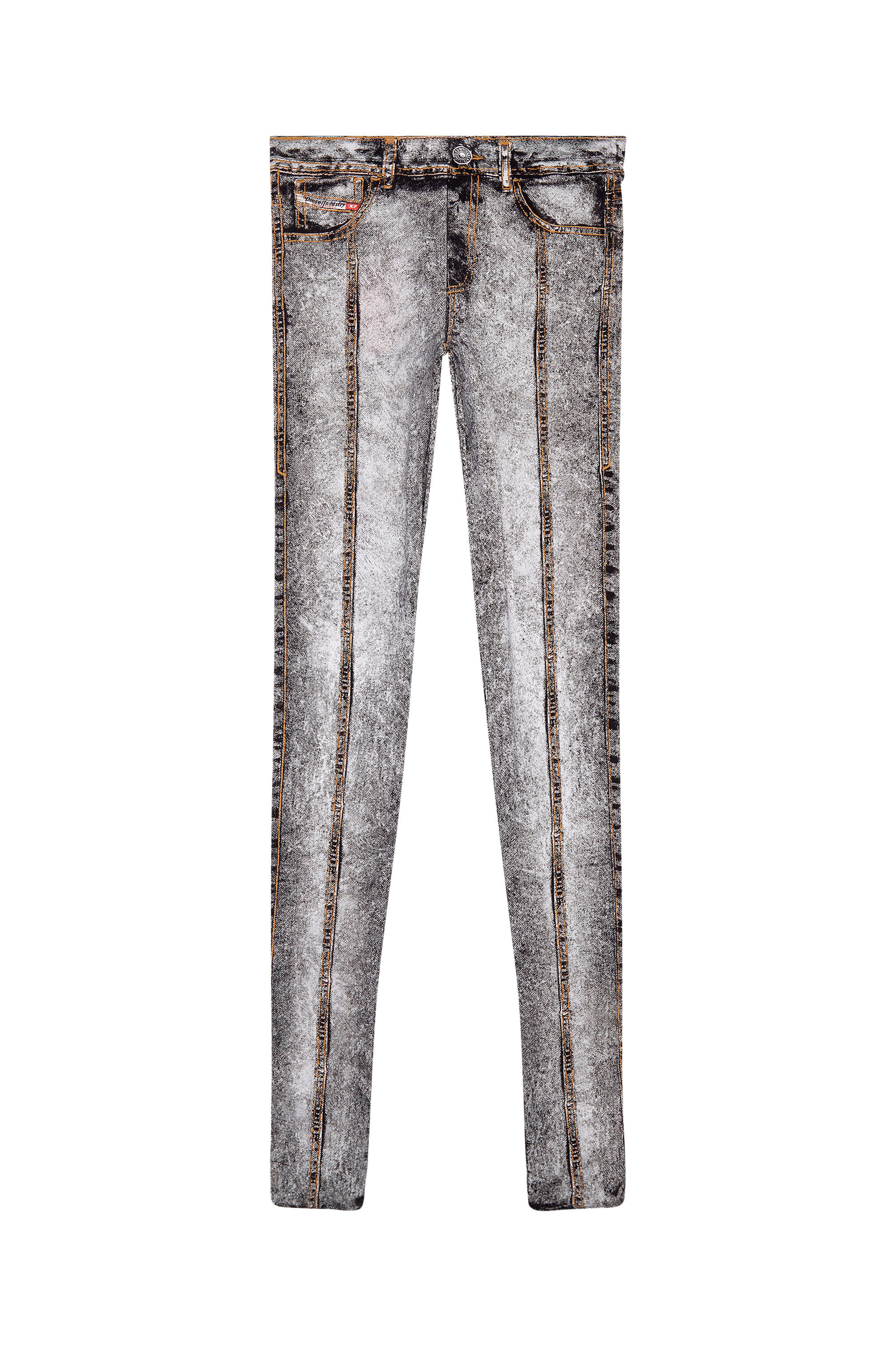 Diesel - P-KOLL-N1, Collants en nylon stretch avec imprimé denim Femme in Polychrome - 2