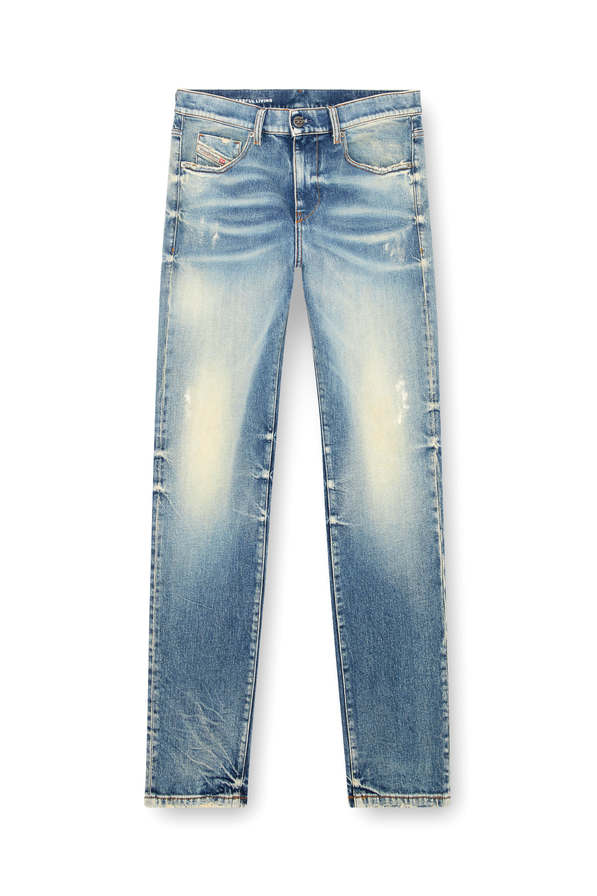 Diesel - Homme Slim Jeans 2019 D-Strukt 007V8, Bleu moyen - Image 2