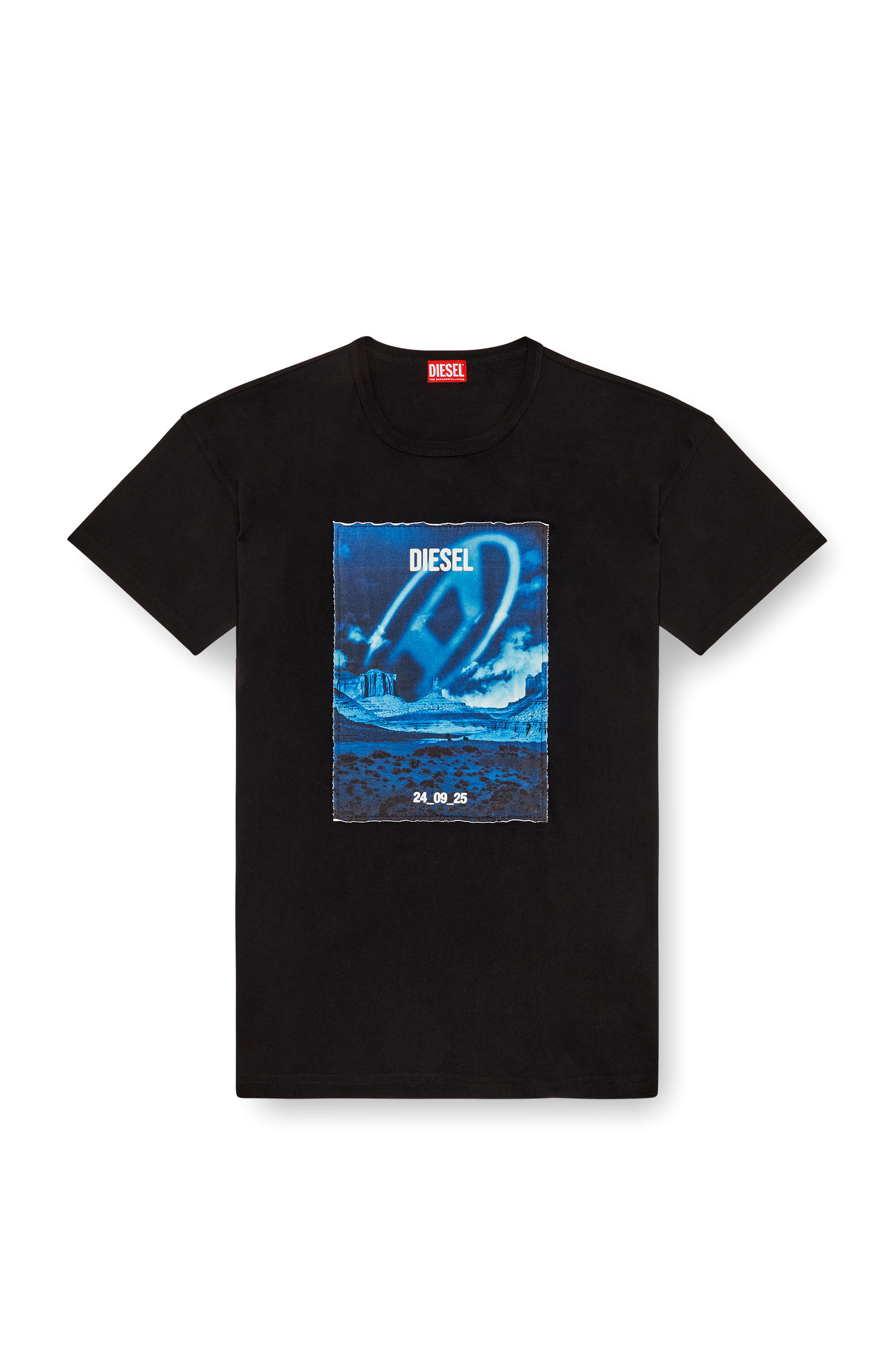 Diesel - T-BOXT-Q16, Uomo T-shirt a maniche lunghe con patch stampata in Nero - Image 2