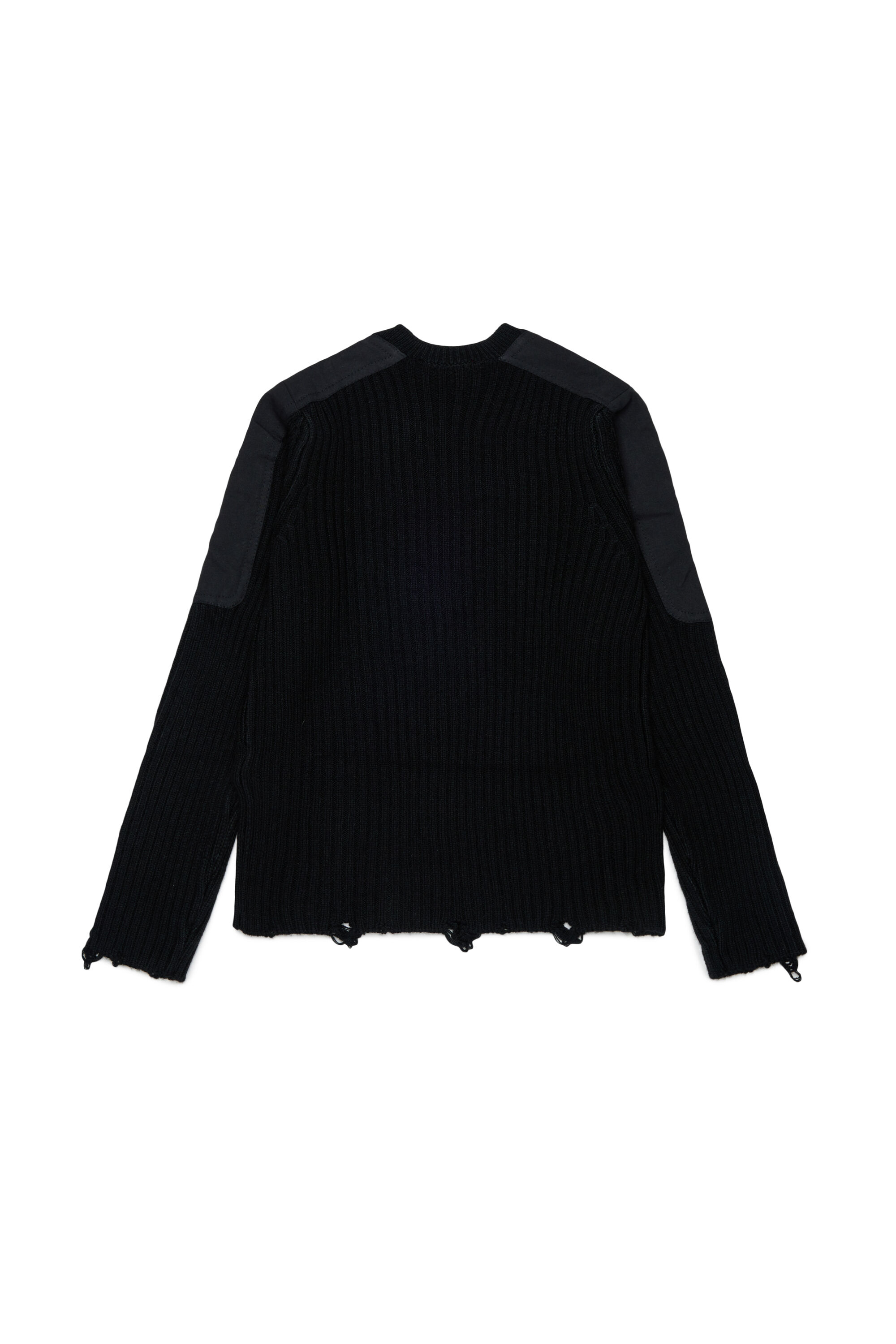 Diesel - KAMAR, Man's Frayed jumper in wool blend in Black - 2