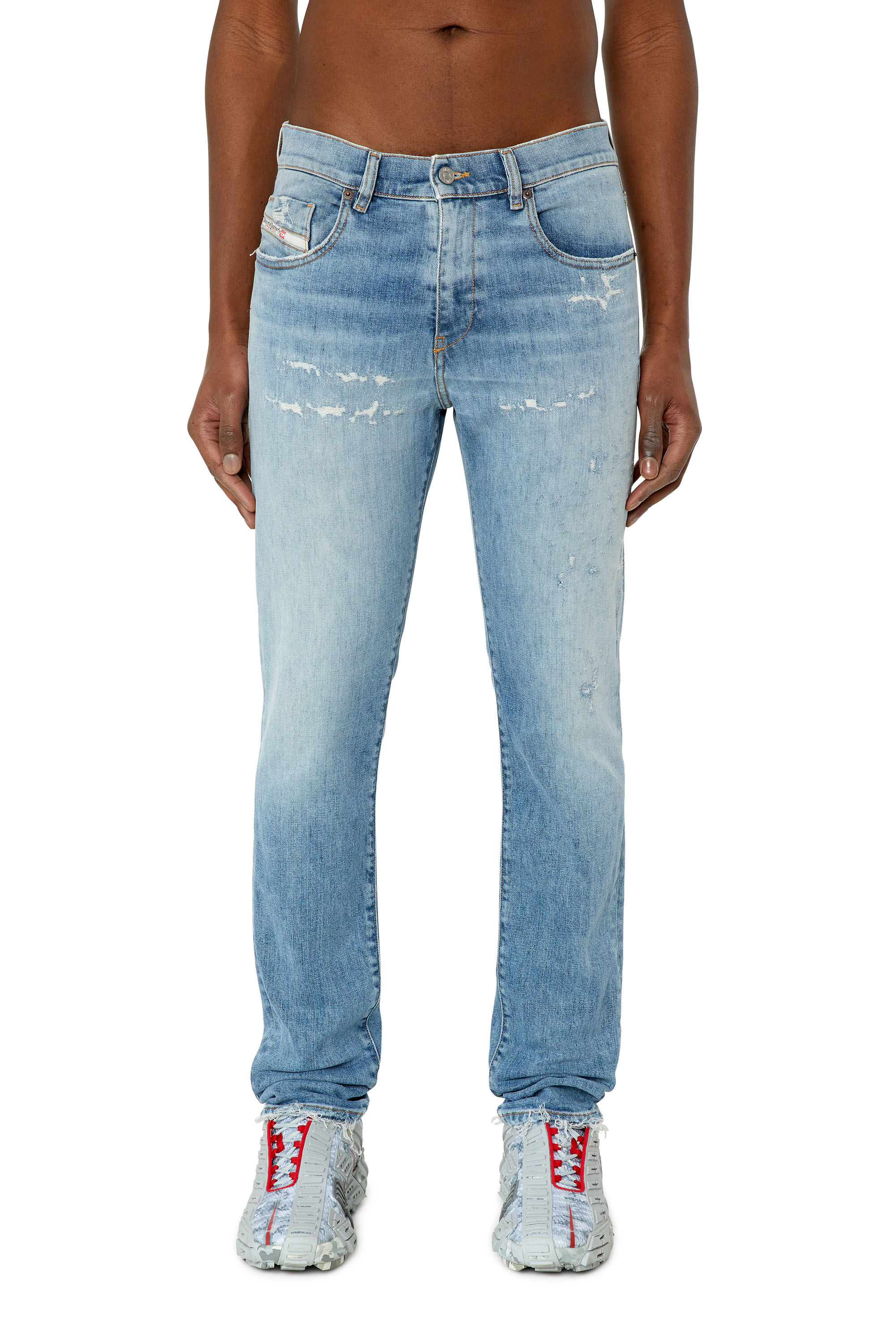 Diesel - Slim Jeans 2019 D-Strukt 09E73, Bleu Clair - Image 3