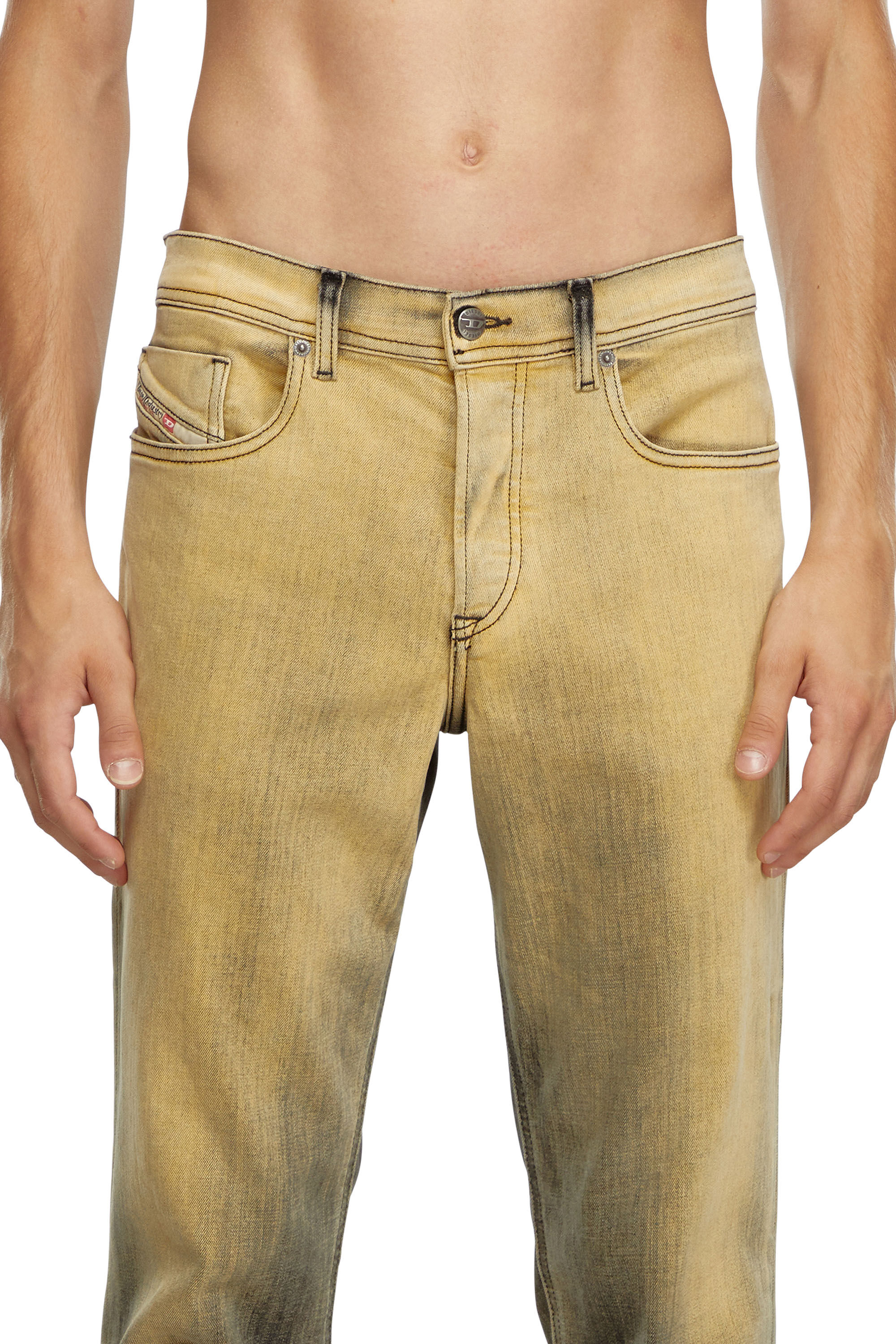 Diesel - Herren Regular Jeans 2023 D-Finitive 09J85, Schwarz/Gelb - 5