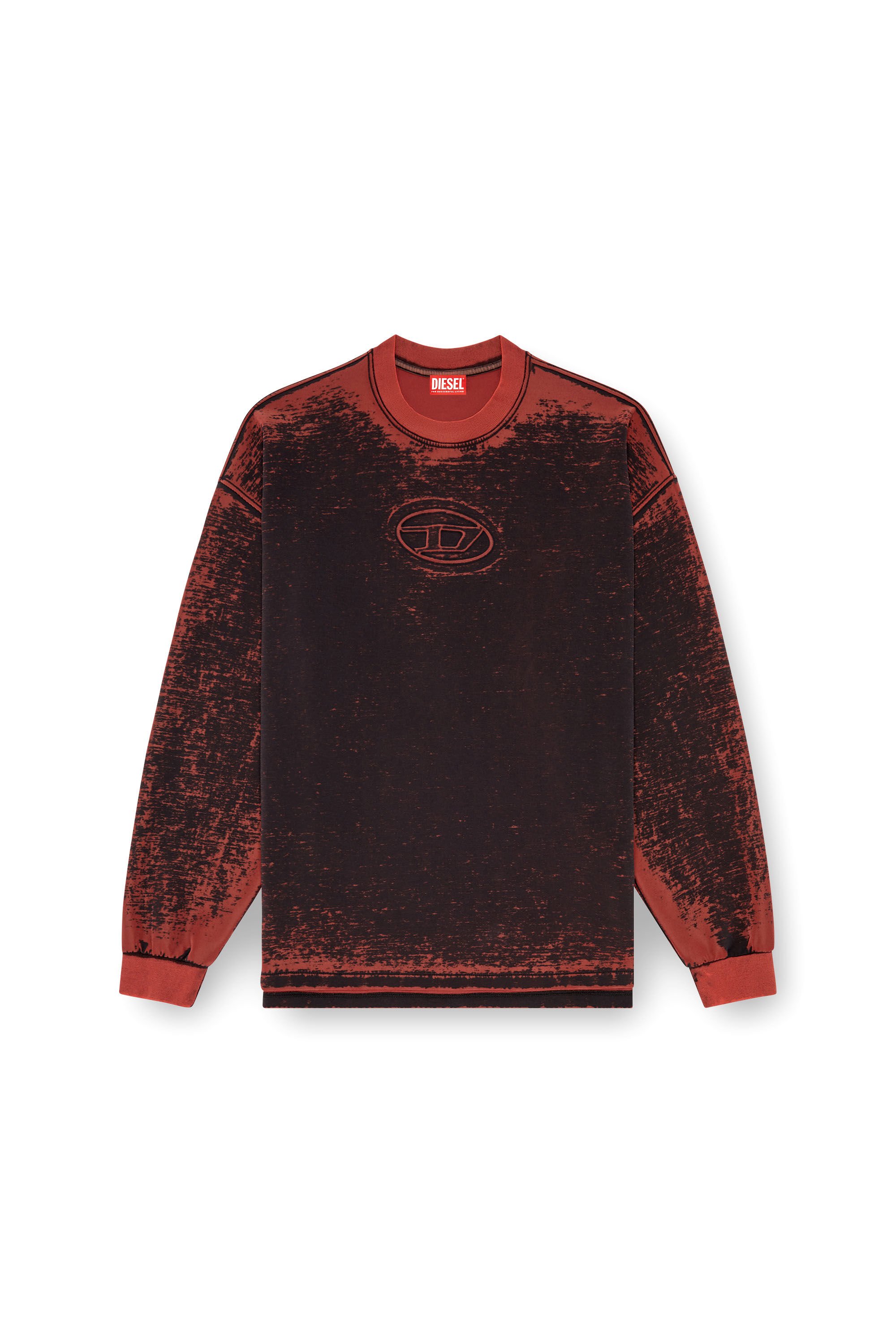 Diesel - S-BAXT-Q1, Homme Sweat-shirt découpé avec Oval D embossé in Rouge - Image 2