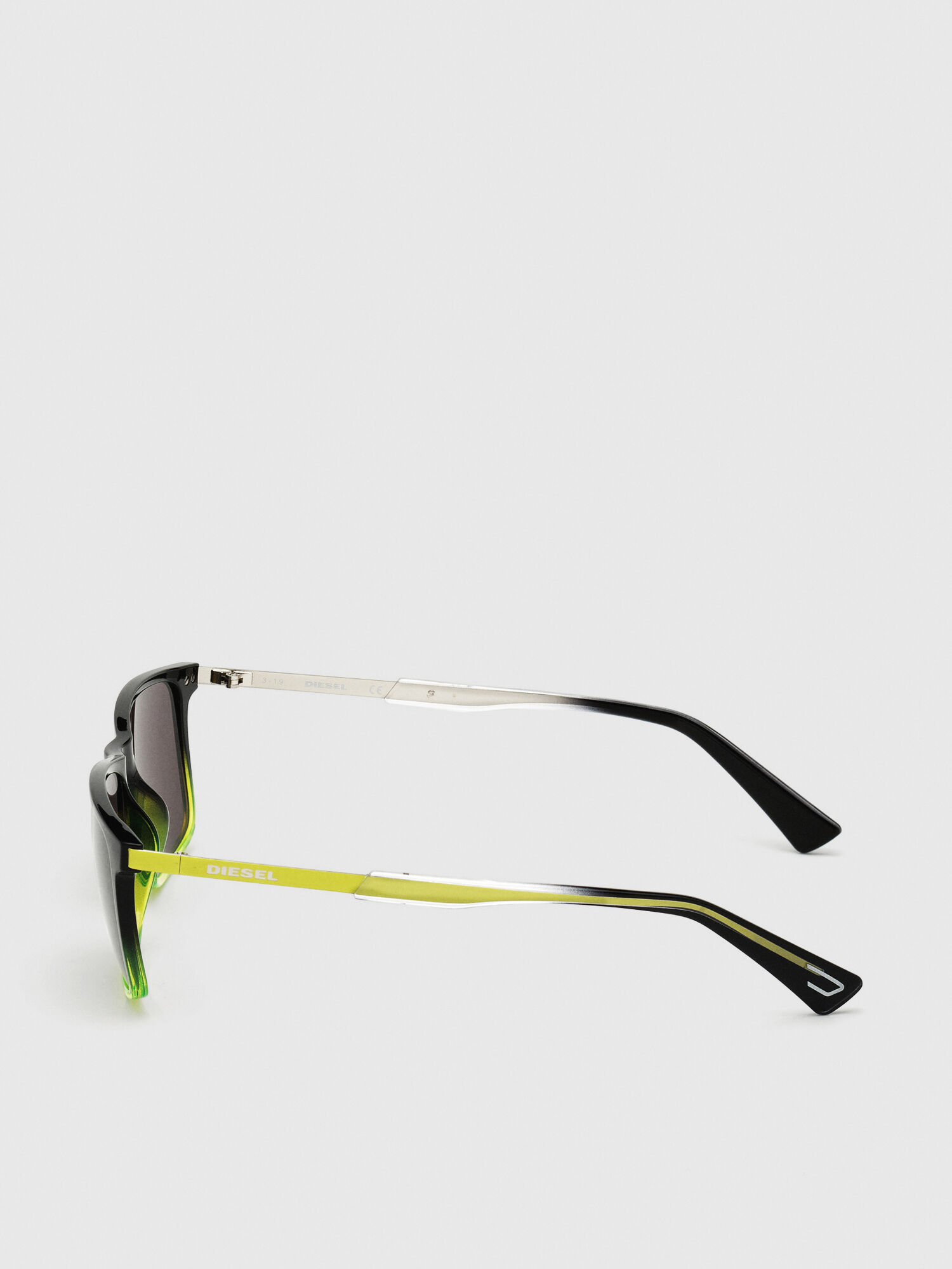 Diesel - DL0312, Herren Injizierte Sonnenbrille in Schwarz/Gelb - 3