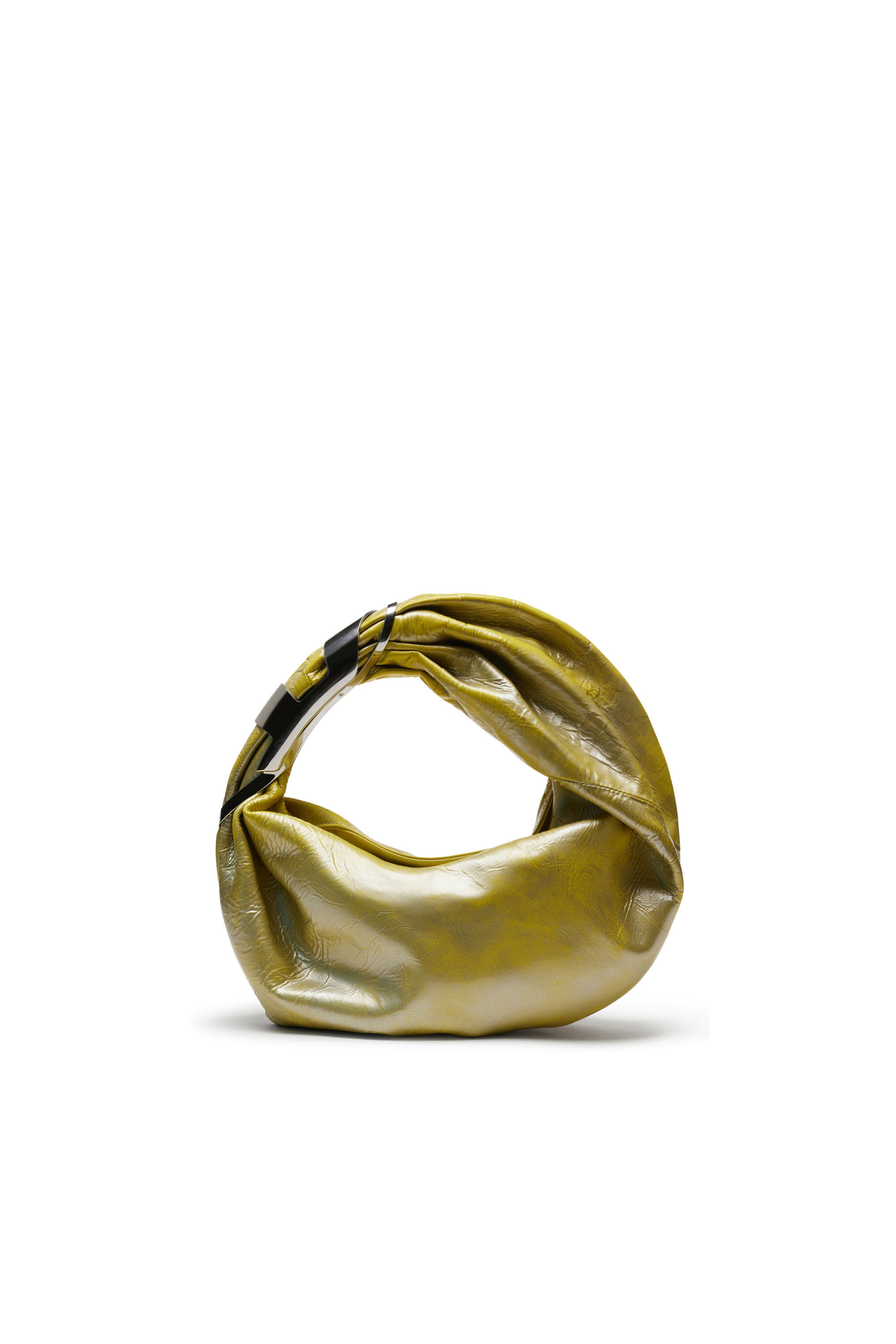 Diesel - GRAB-D HOBO S, Damen Grab-D S-Hobo-Tasche aus Metallic-Leder in Gelb - Image 1