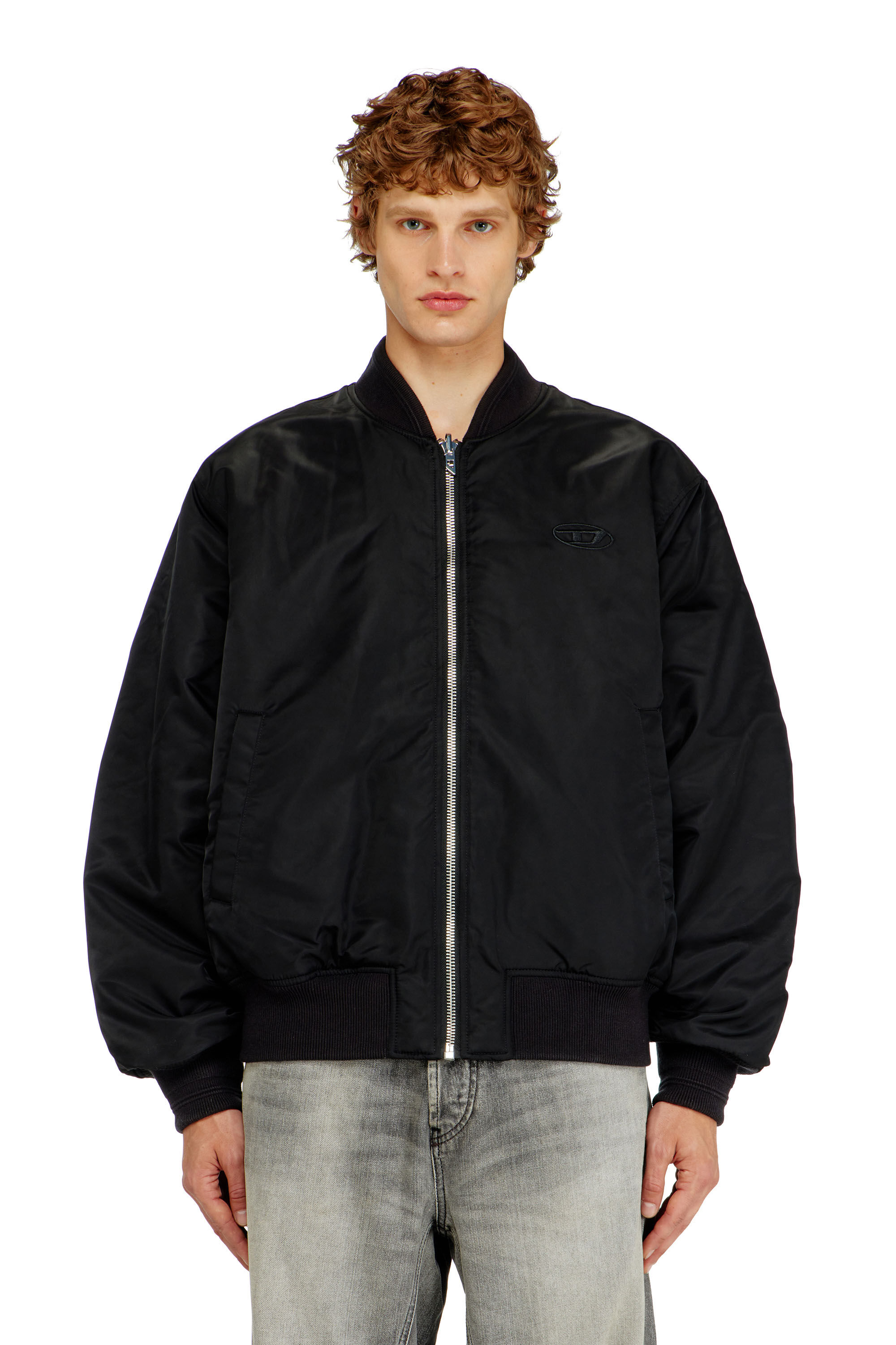 Diesel - W-TYPE-D1, Herren Gesteppte Bomberjacke mit Oval-D-Stickerei in Schwarz - 3