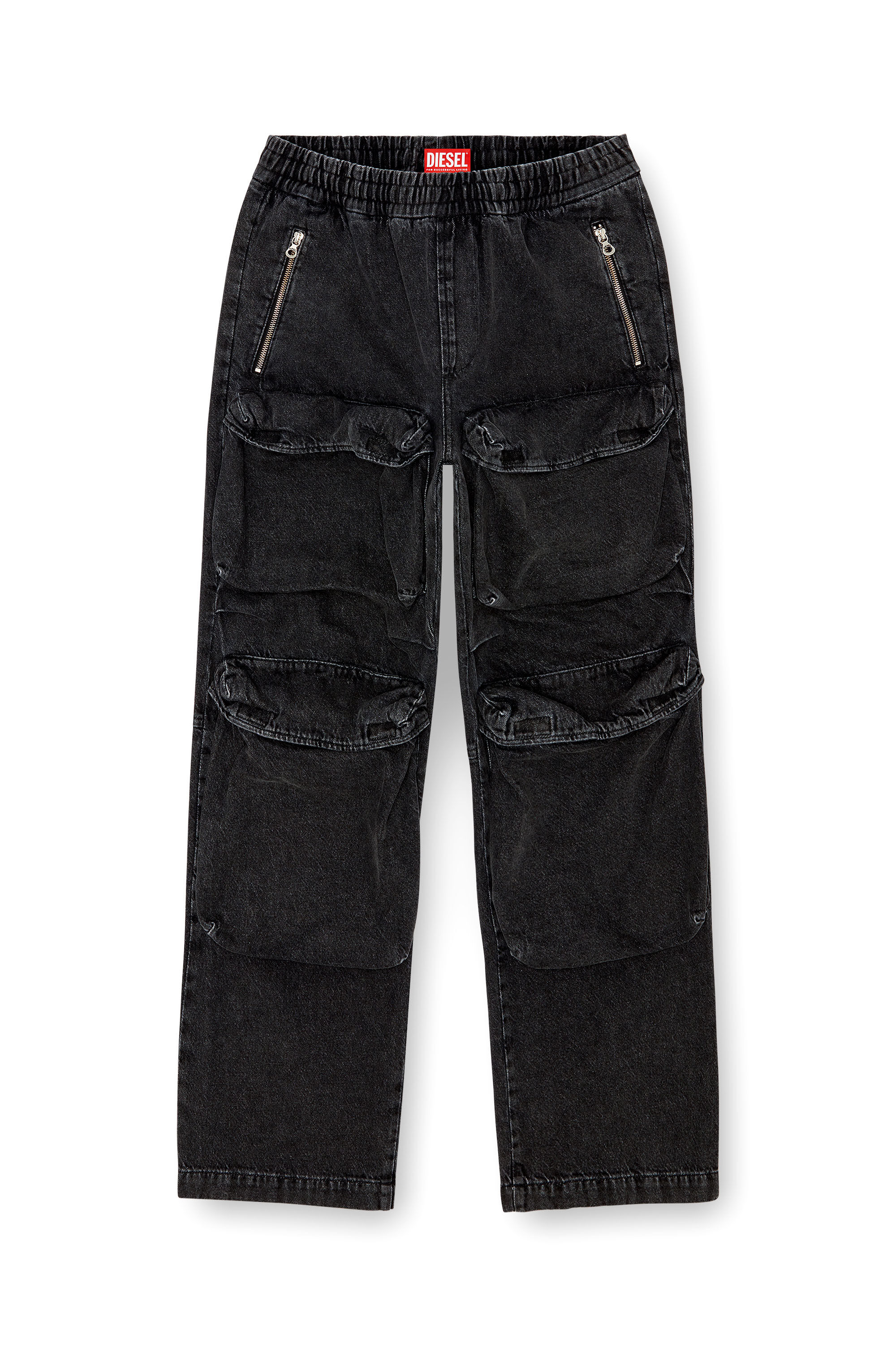 Diesel - Homme Straight Jeans D-Baertson 0CBDH, Noir/Gris foncé - Image 2