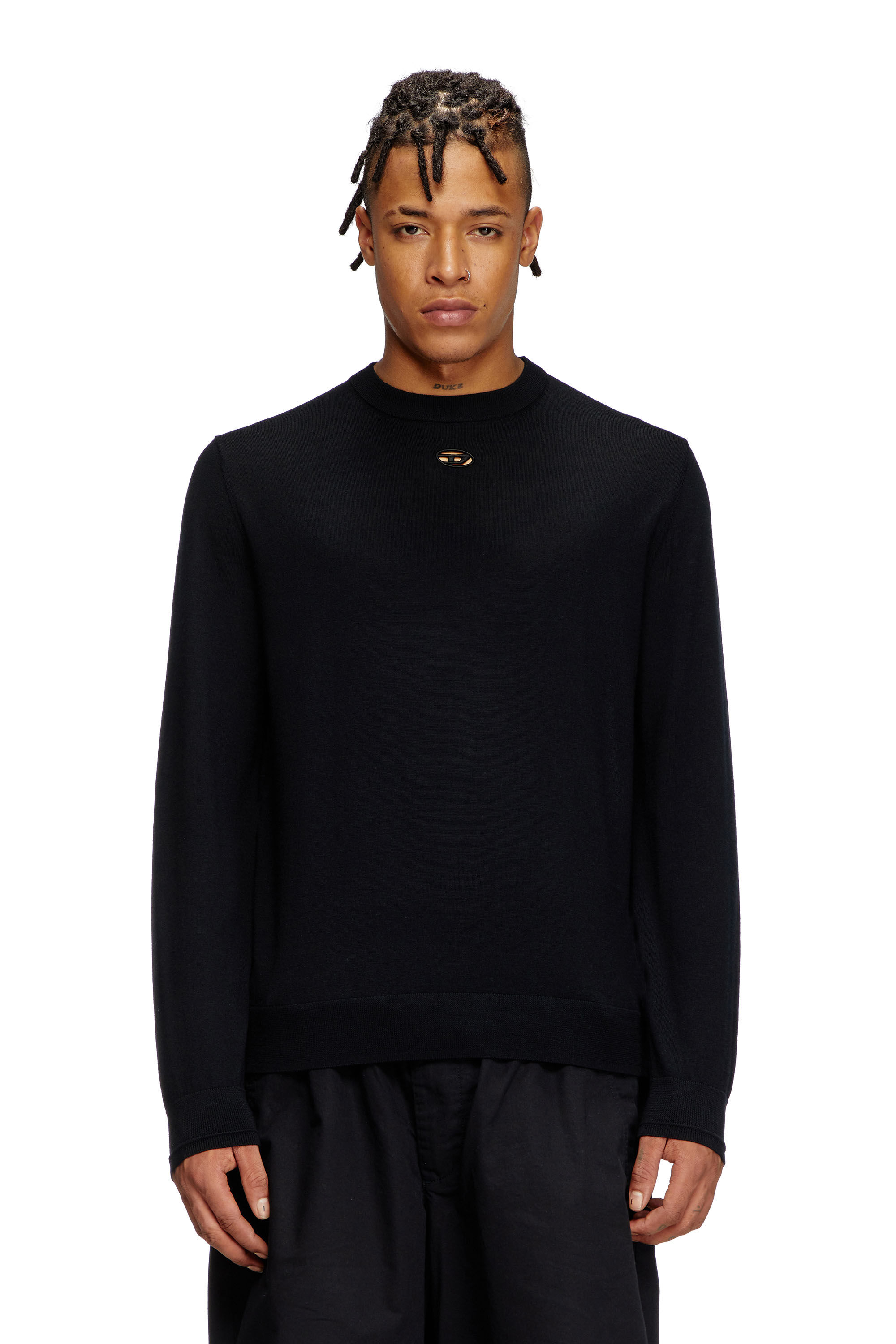 Diesel - K-VALIAM, Herren Pullover aus Wolle mit Cut-out-Logo in Schwarz - 3