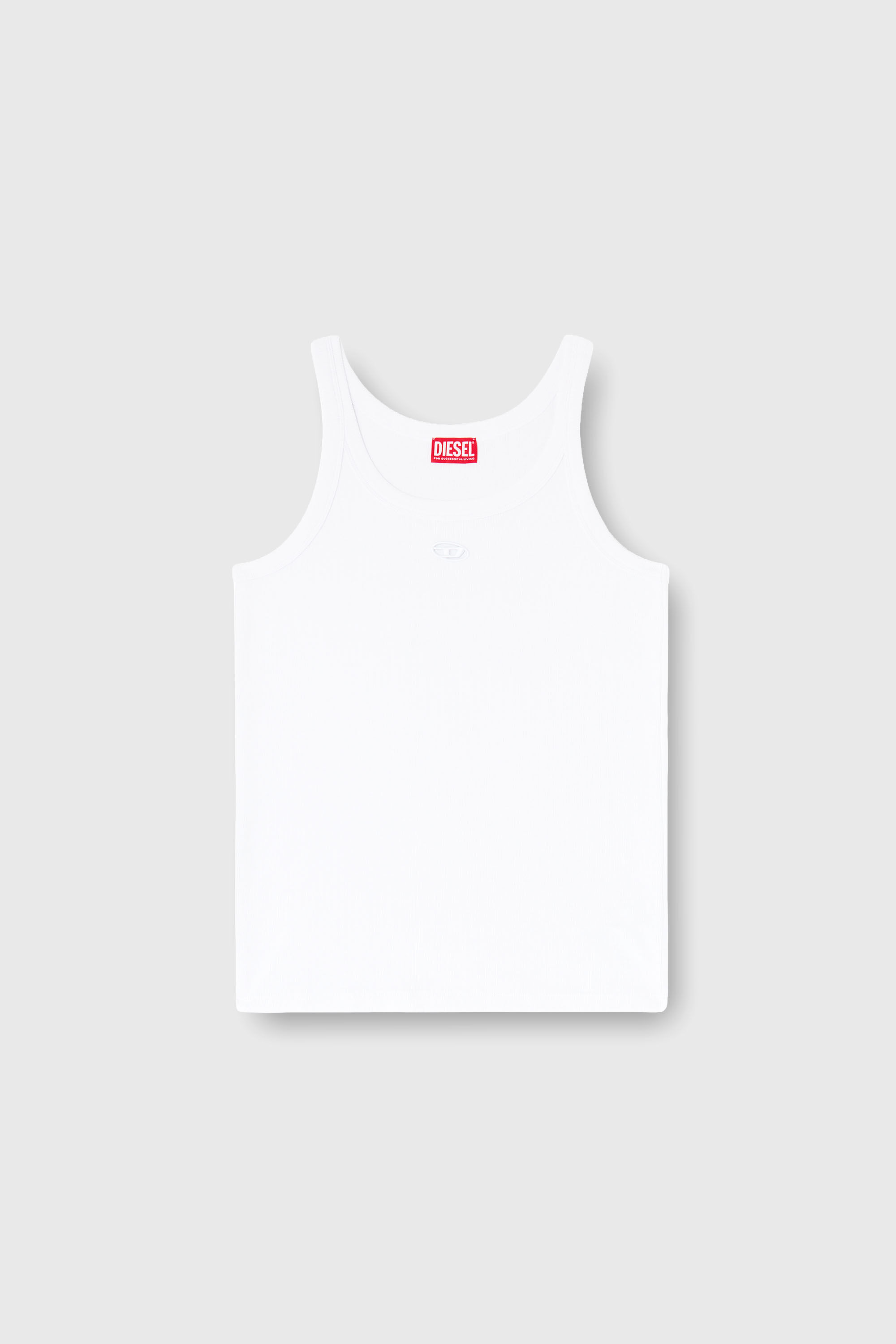 Diesel - T-WIFE-DCO, Herren Schmal geschnittenes Baumwoll-Tanktop mit Oval D-Logo in Wei&szlig; - 2