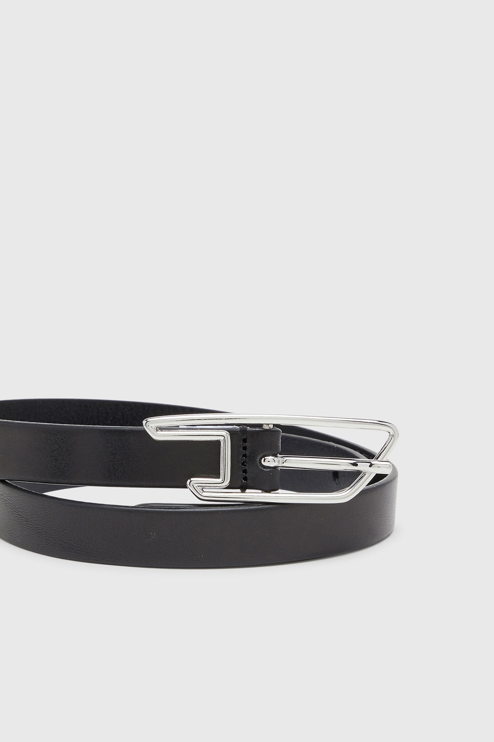 Diesel - B-D LINE W 20, Ceinture 2 cm en cuir pull-up avec boucle D Femme in Noir - 3