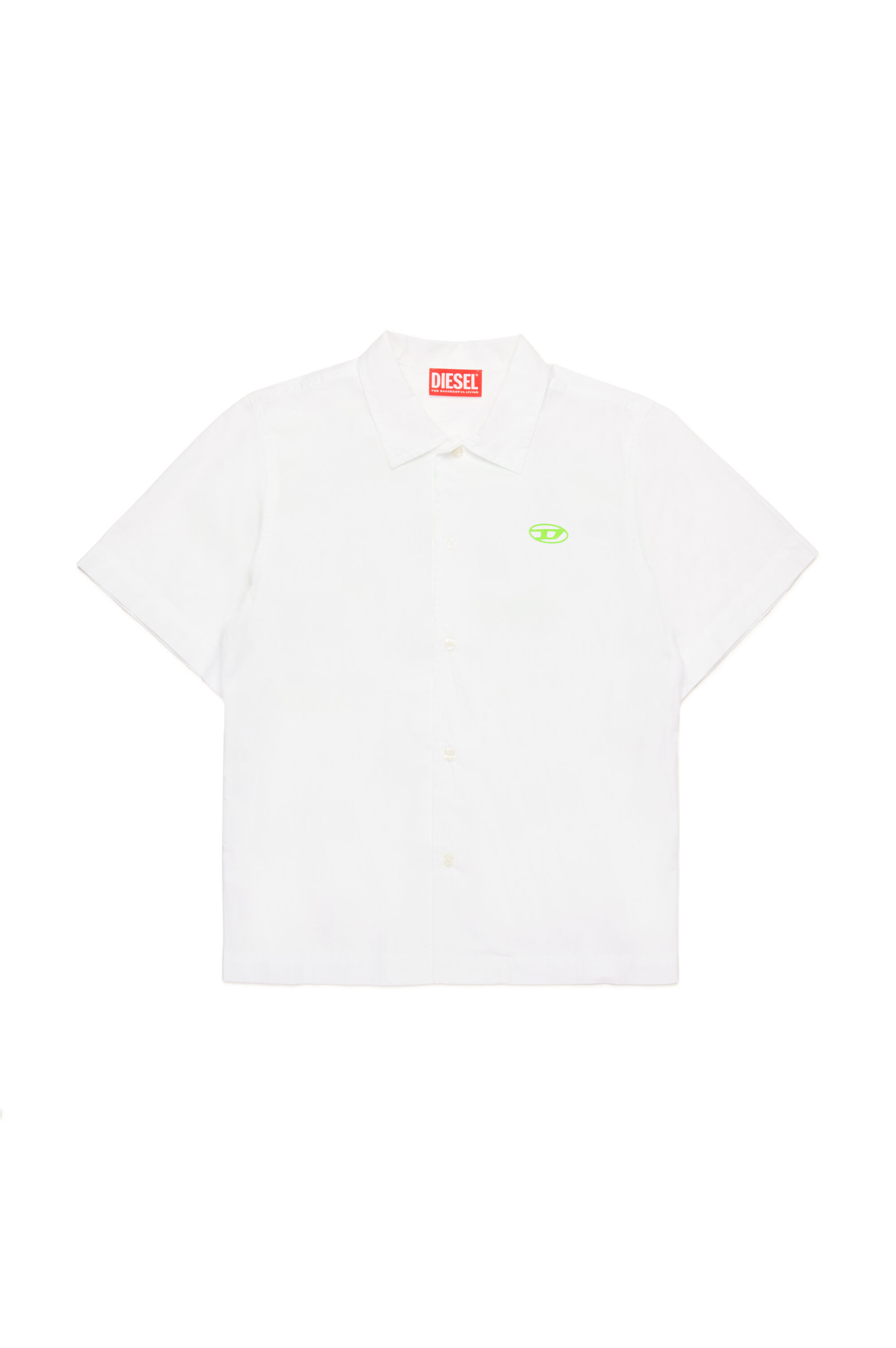 Diesel - MCPOLLY, Camicia a maniche corte con stampa Oval D Uomo in Bianco - 1