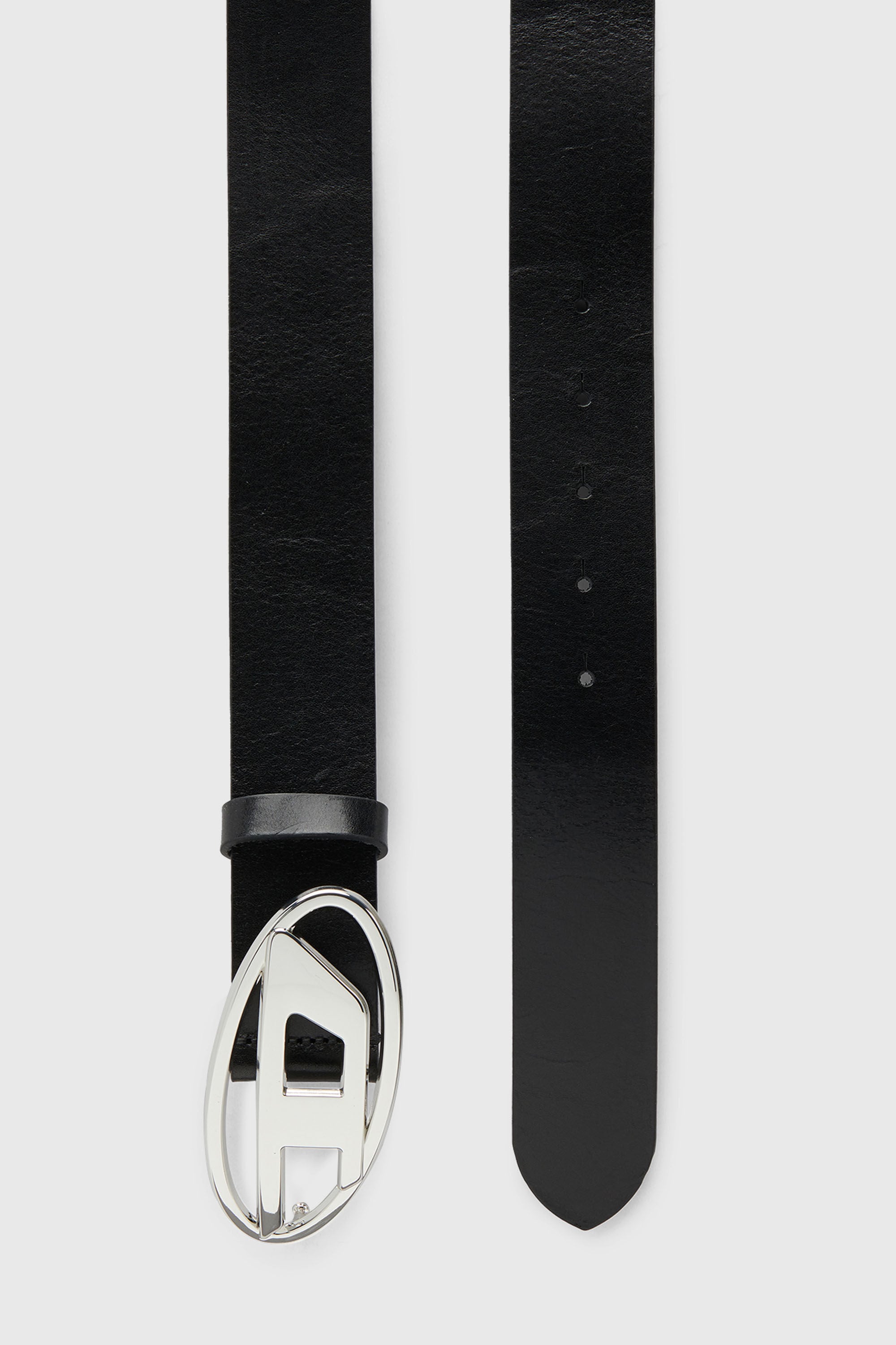 Diesel - B-1DR W, Ceinture 3.9 cm en cuir avec boucle &agrave; logo Oval D Femme in Noir - 3