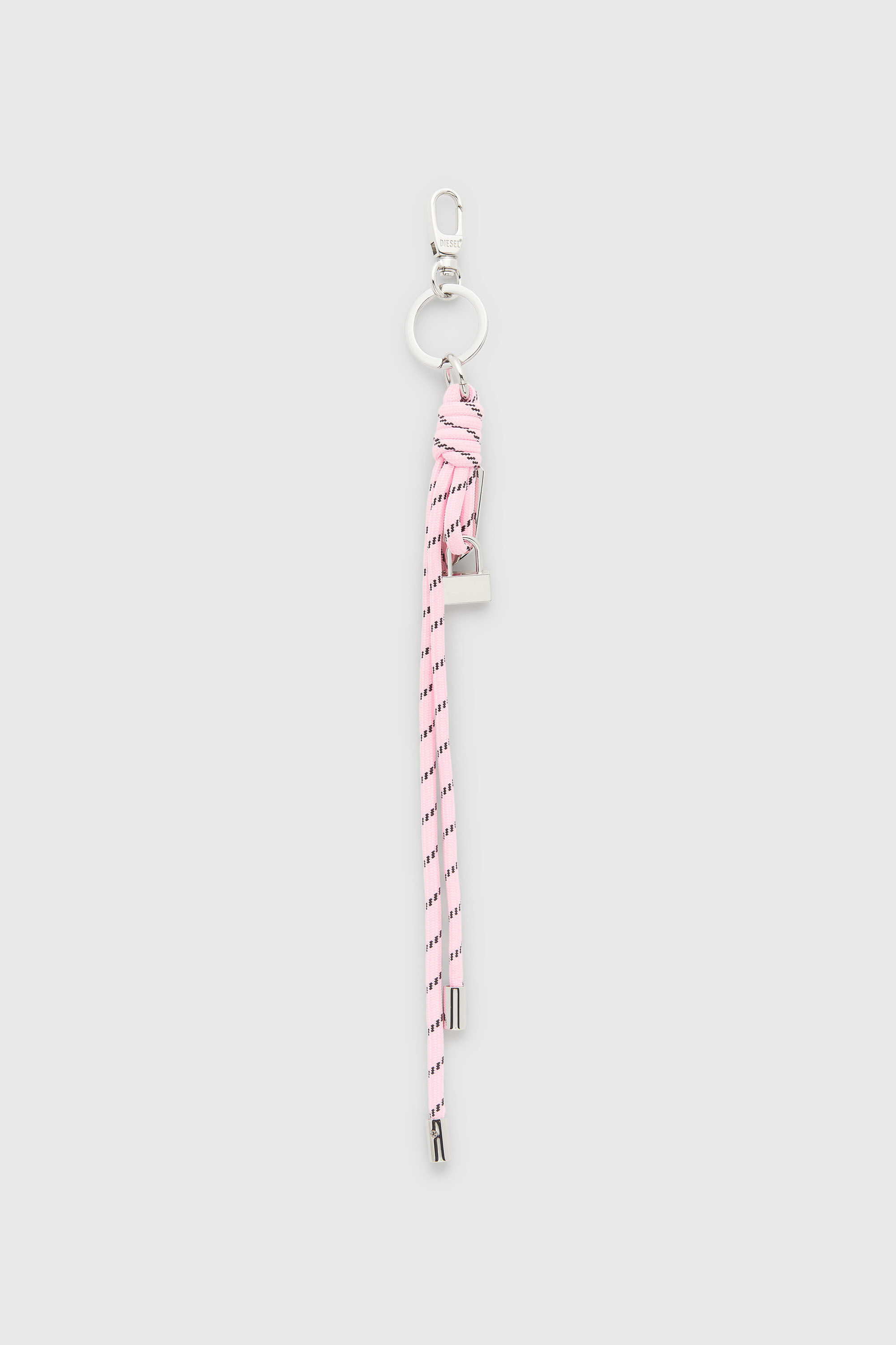 Diesel - ROPE II, Breloque en m&eacute;tal et corde avec pendentif Diesel Mixte in Rose - 2