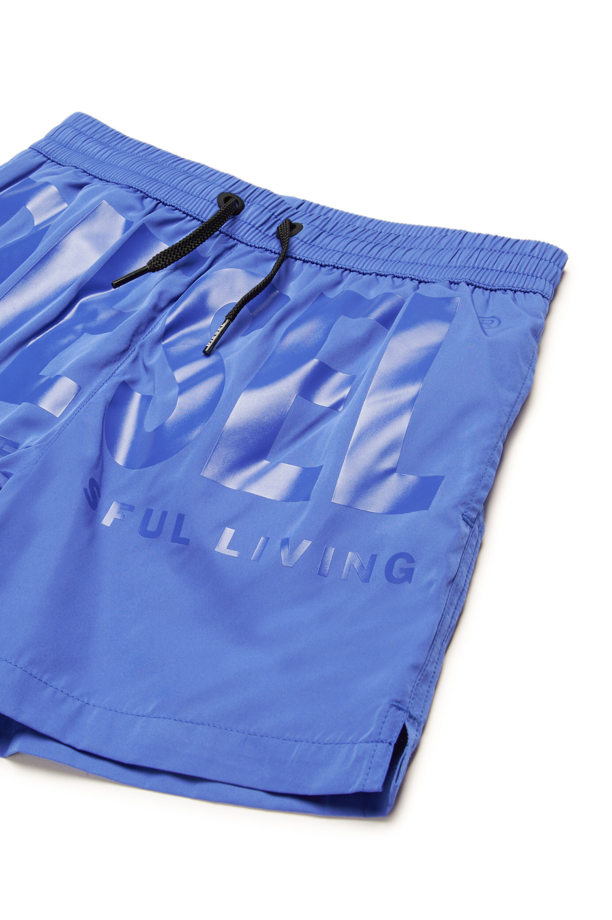 Diesel - MKENM, Short de bain avec logo Biscotto ton sur ton Homme in Bleu - 3