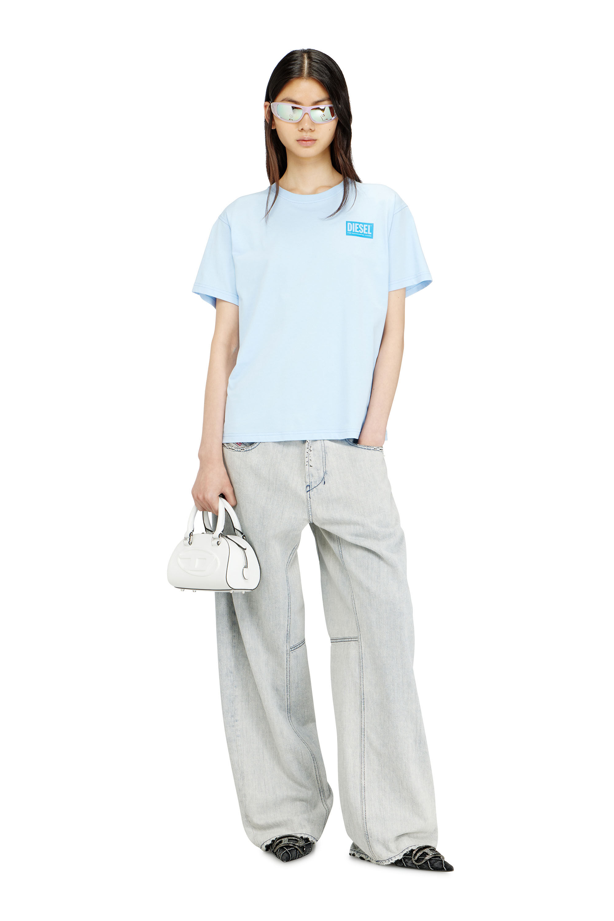 Diesel - T-NORMY-S6, Woman's Organic cotton jersey t-shirt with crew neck and logo print in null - 1