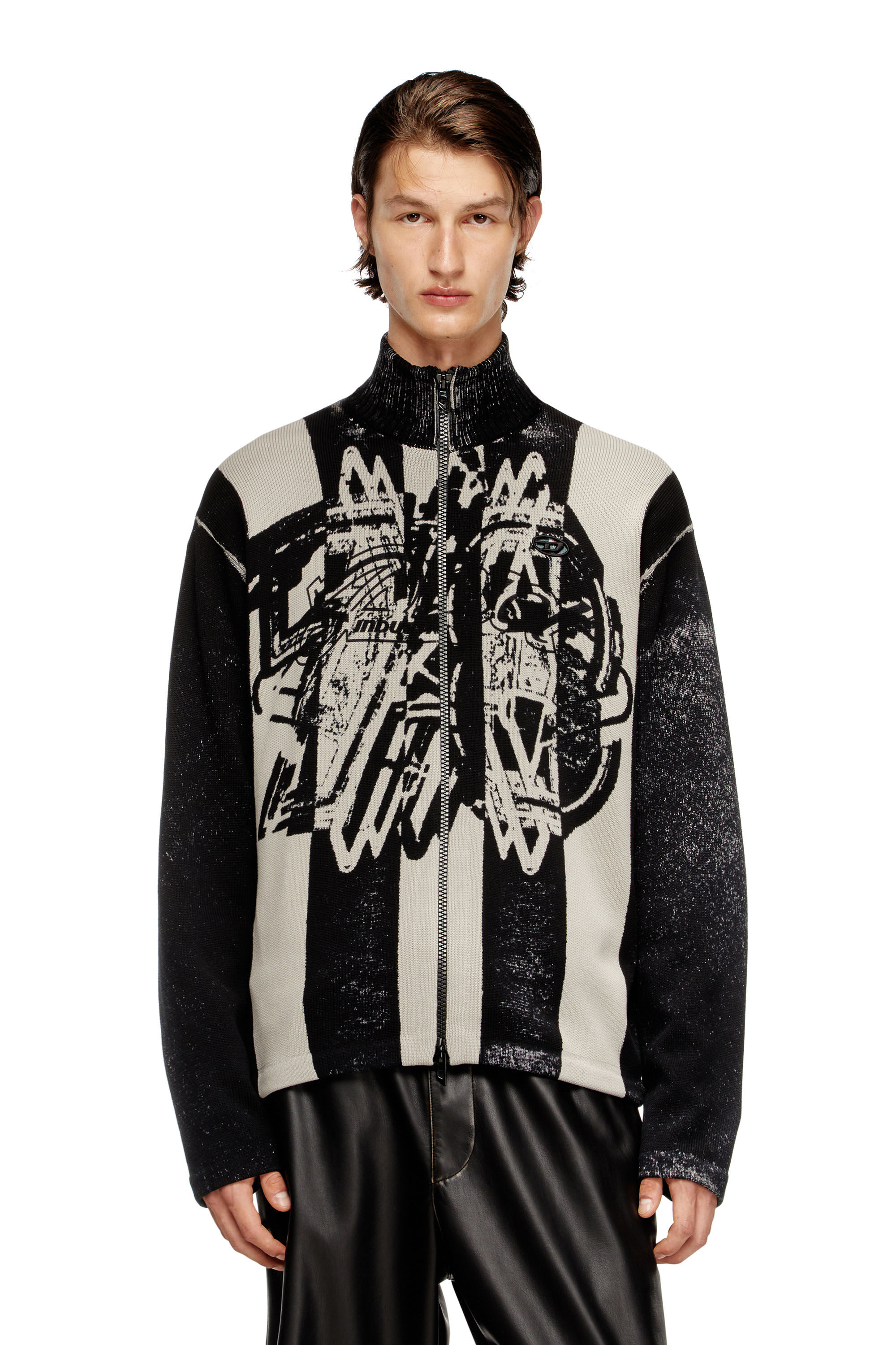 Diesel - K-OLIBA-JKT, Cardican con zip a strisce con stampa interna Uomo in ToBeDefined - 3