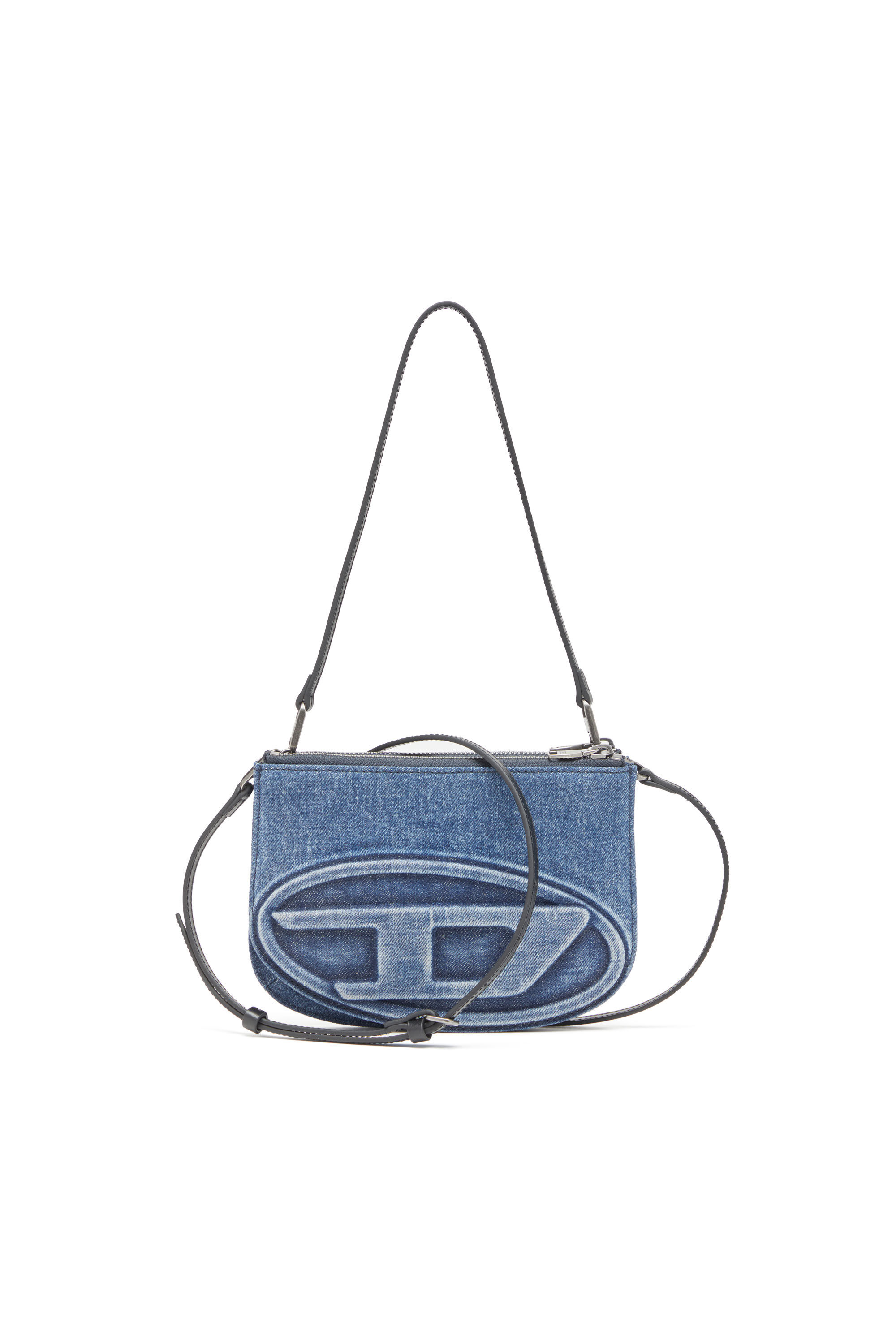 Diesel - 1DR TWIN, Sac à bandoulière à double poche en denim solarisé Femme in Bleu - 1