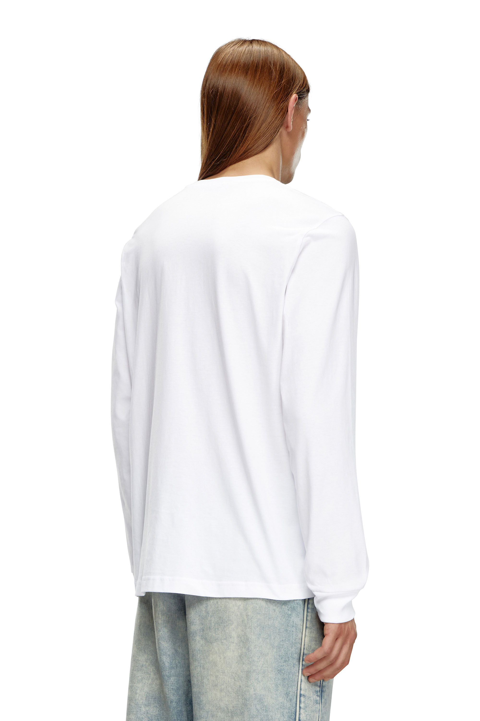 Diesel - T-JUST-LS-DIV, Man Long-sleeve T-shirt with embroidery in White - Image 4