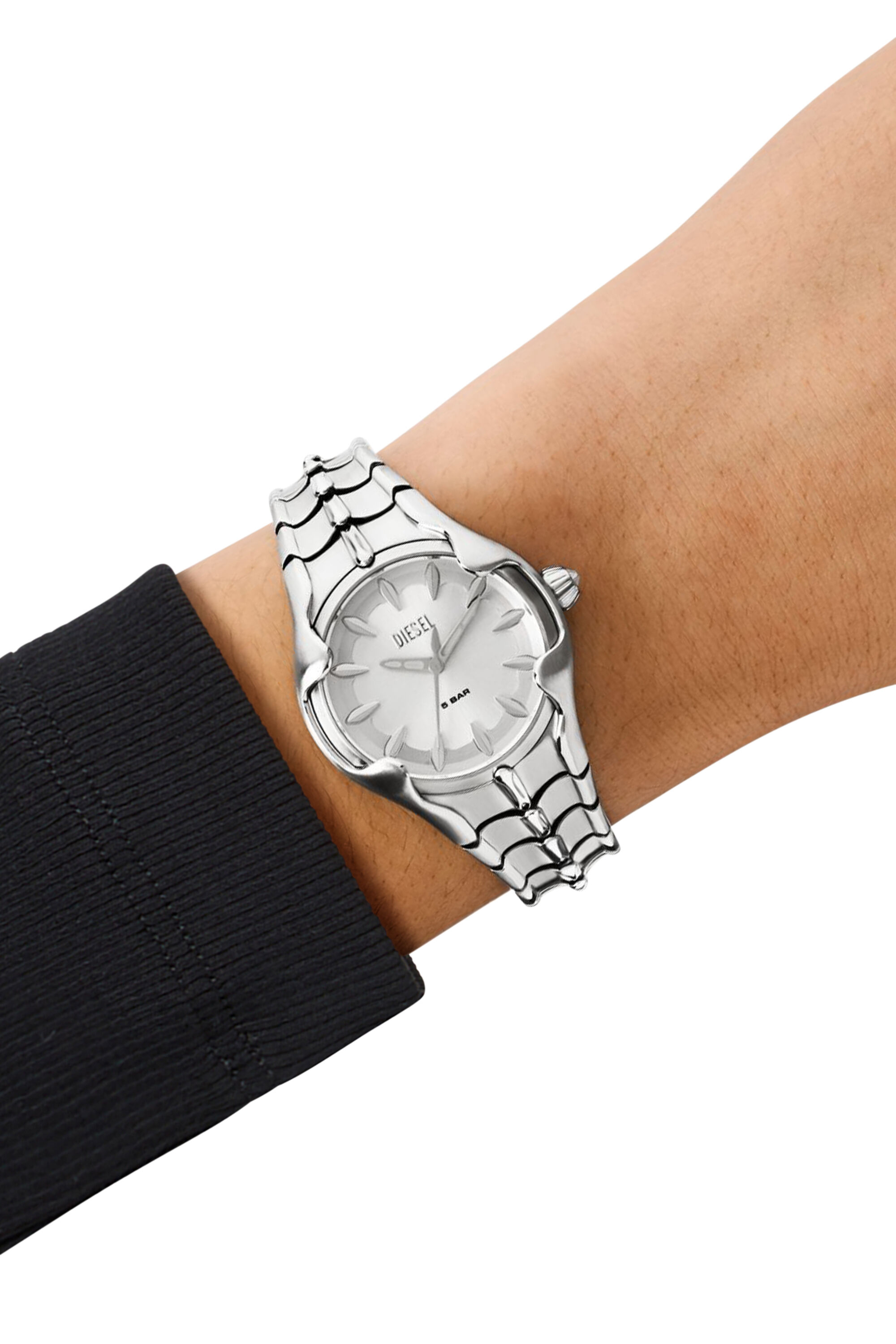 Diesel - DZ5605, Montre Vert à trois aiguilles en acier inoxydable Femme in Gris argenté - 4