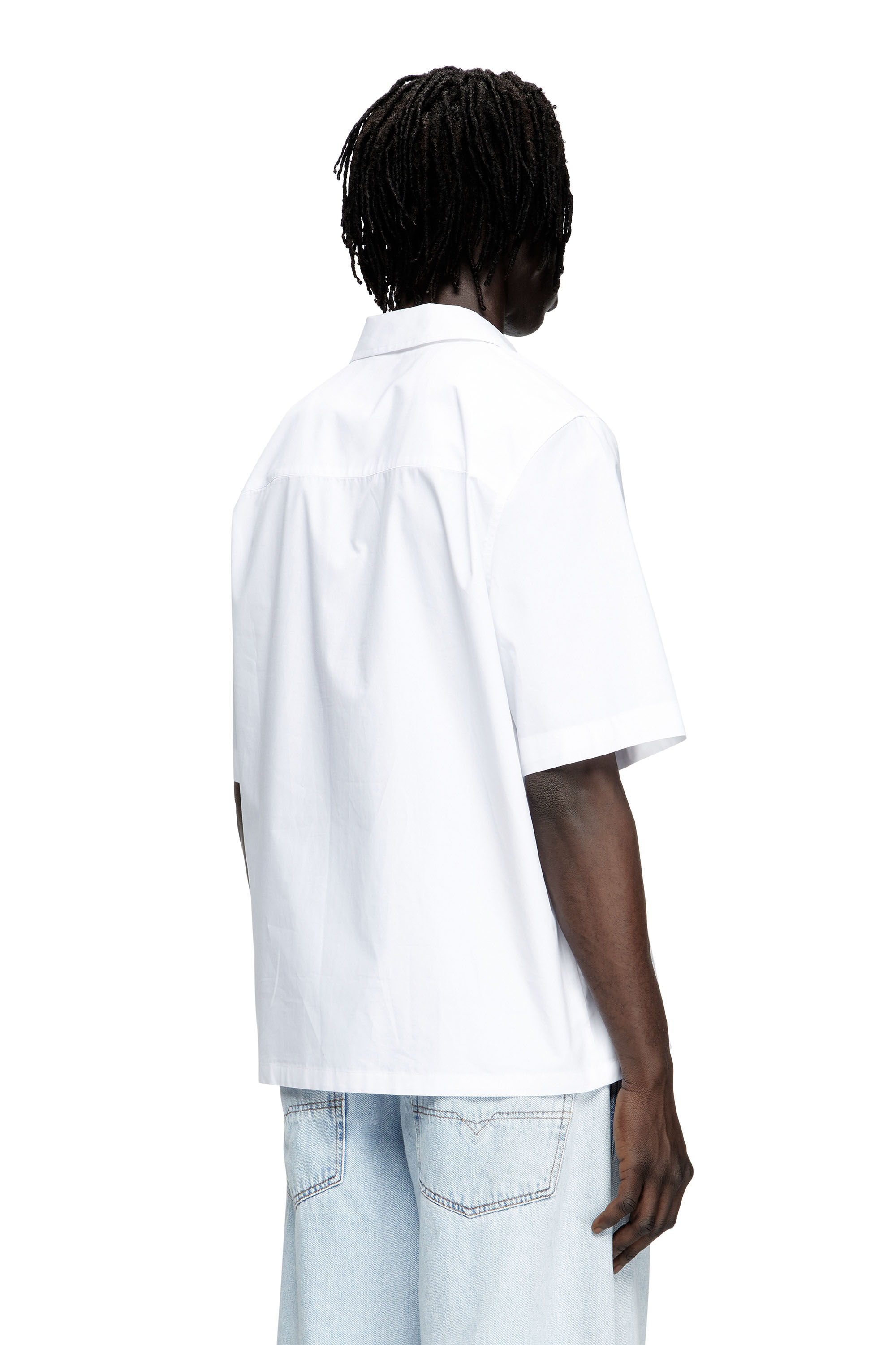 Diesel - S-MAC-PCAL, Chemise de bowling avec logo Oval D Homme in Blanc - 4