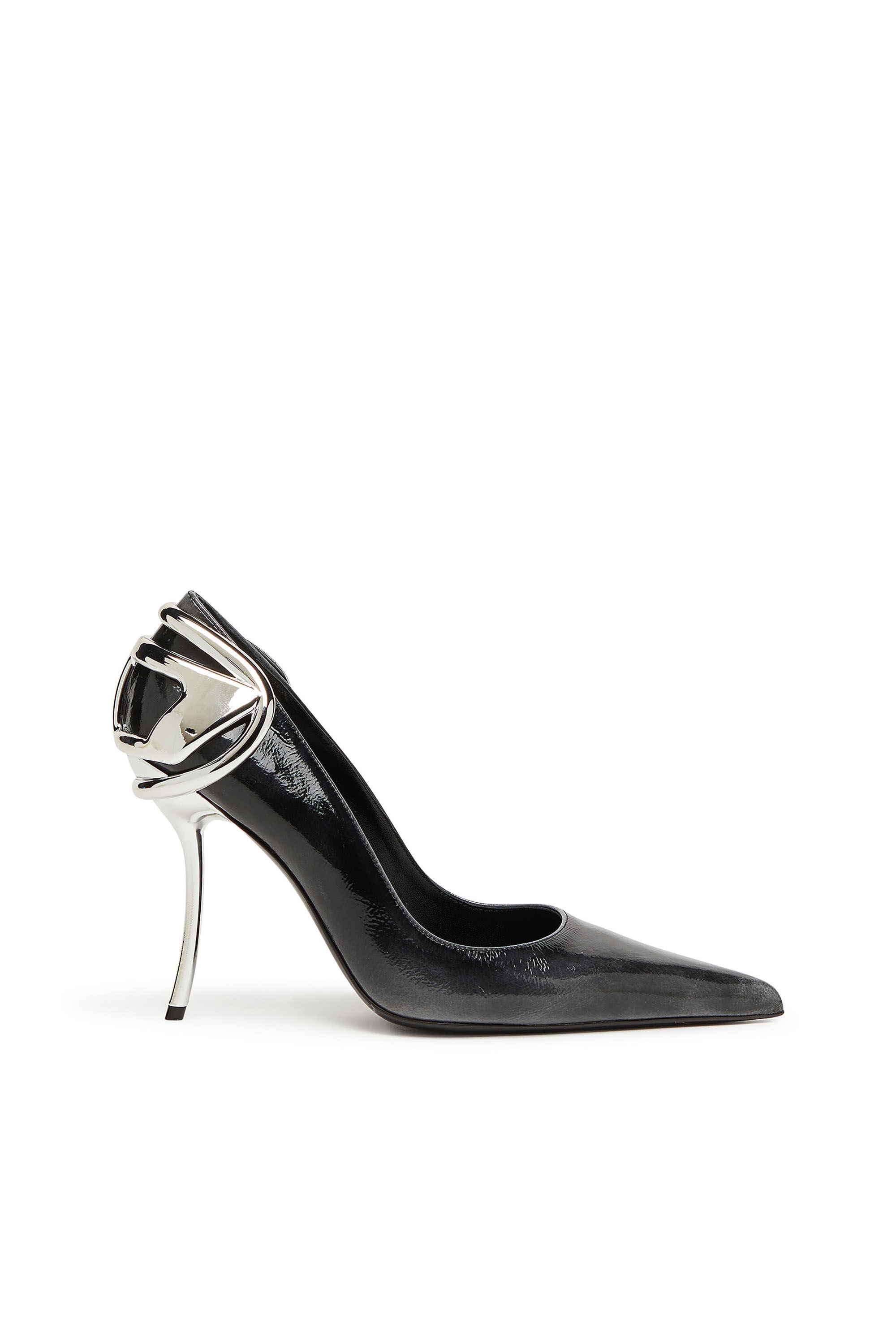 Diesel - D-TEN&HALF P, Escarpins en cuir verni effet pull-up Femme in Noir - 1