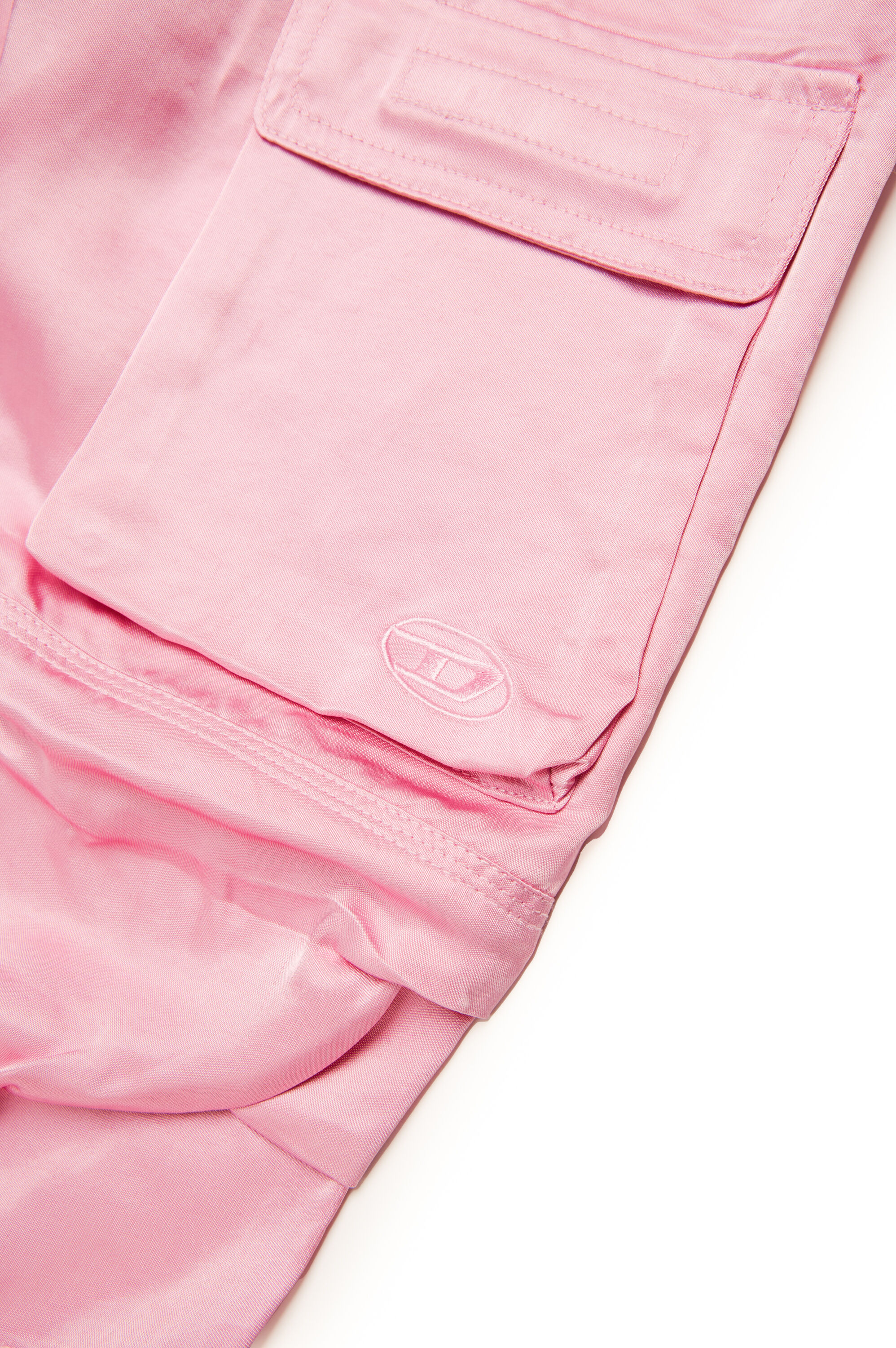 Diesel - PMIRTAS, Woman Satin cargo pants with Oval D in Pink - Image 4