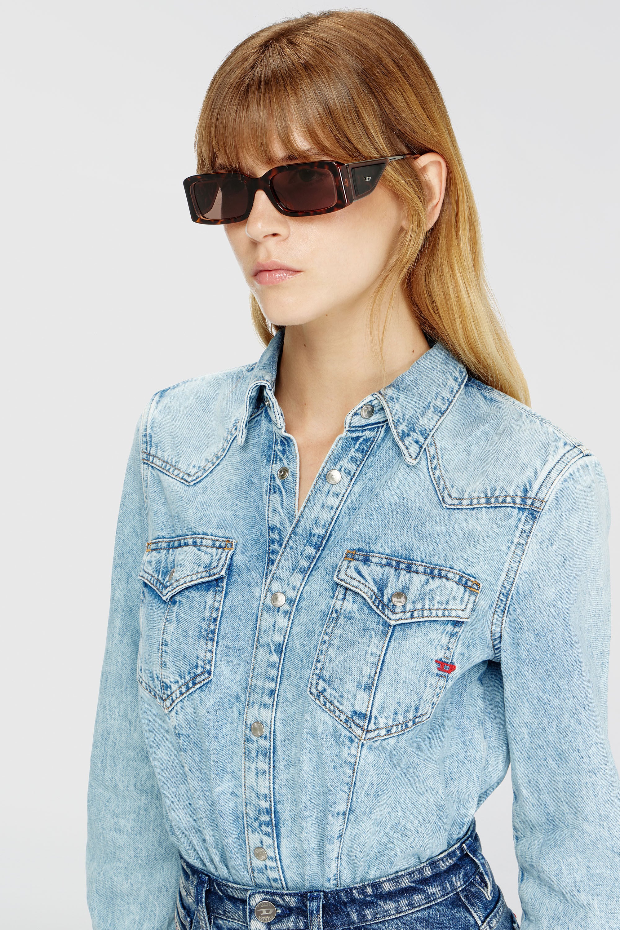 Diesel - 0DL2017U, Occhiali da sole rettangolari Unisex in Marrone - 4