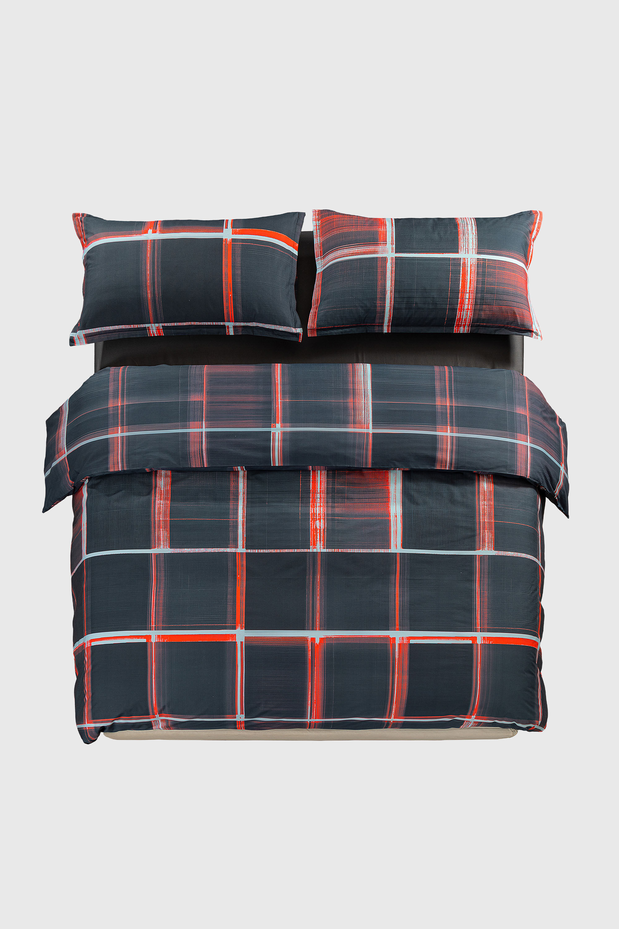 Diesel - 1016331 PSYCHEDELIC CHECKS DARK  DUVET C, Parure copripiumino in percalle per letto queen size Unisex in Multicolor - 1