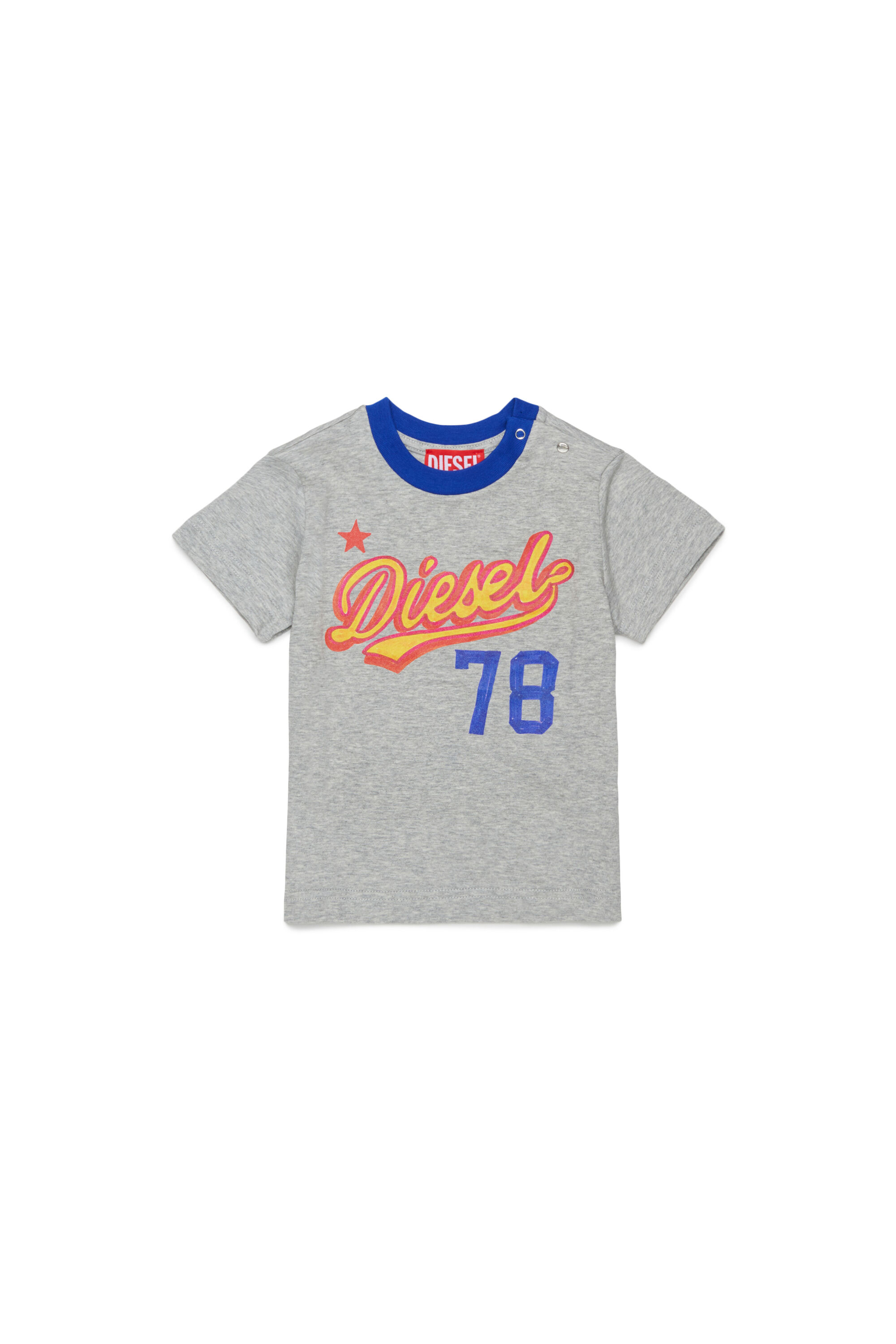 Diesel - TURSIB, T-shirt en coton avec logo r&eacute;tro imprim&eacute; Homme in Gris - 1