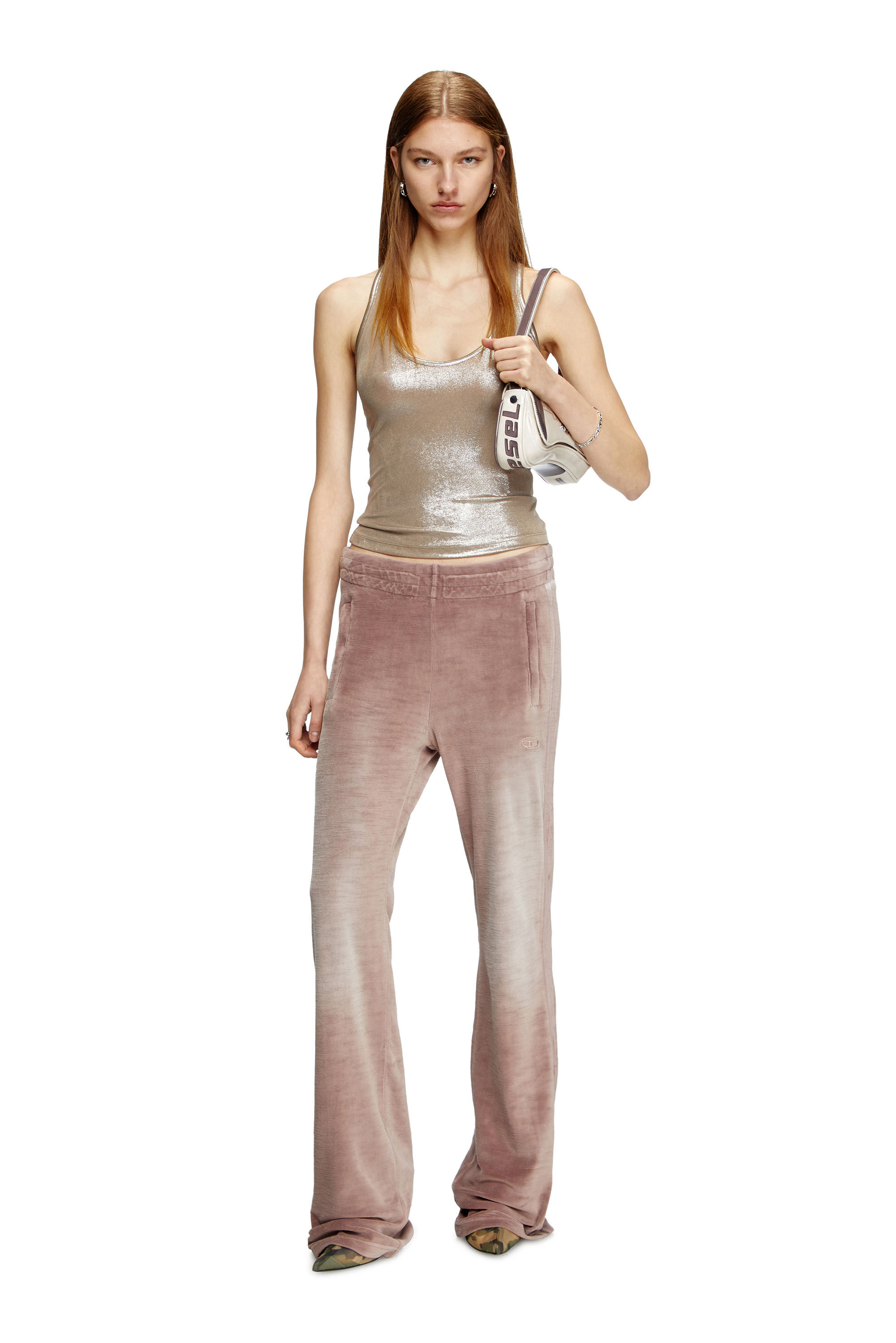 Diesel - P-ELY-Q1, Damen Sweathose mit weitem Bein in Rosa - 1