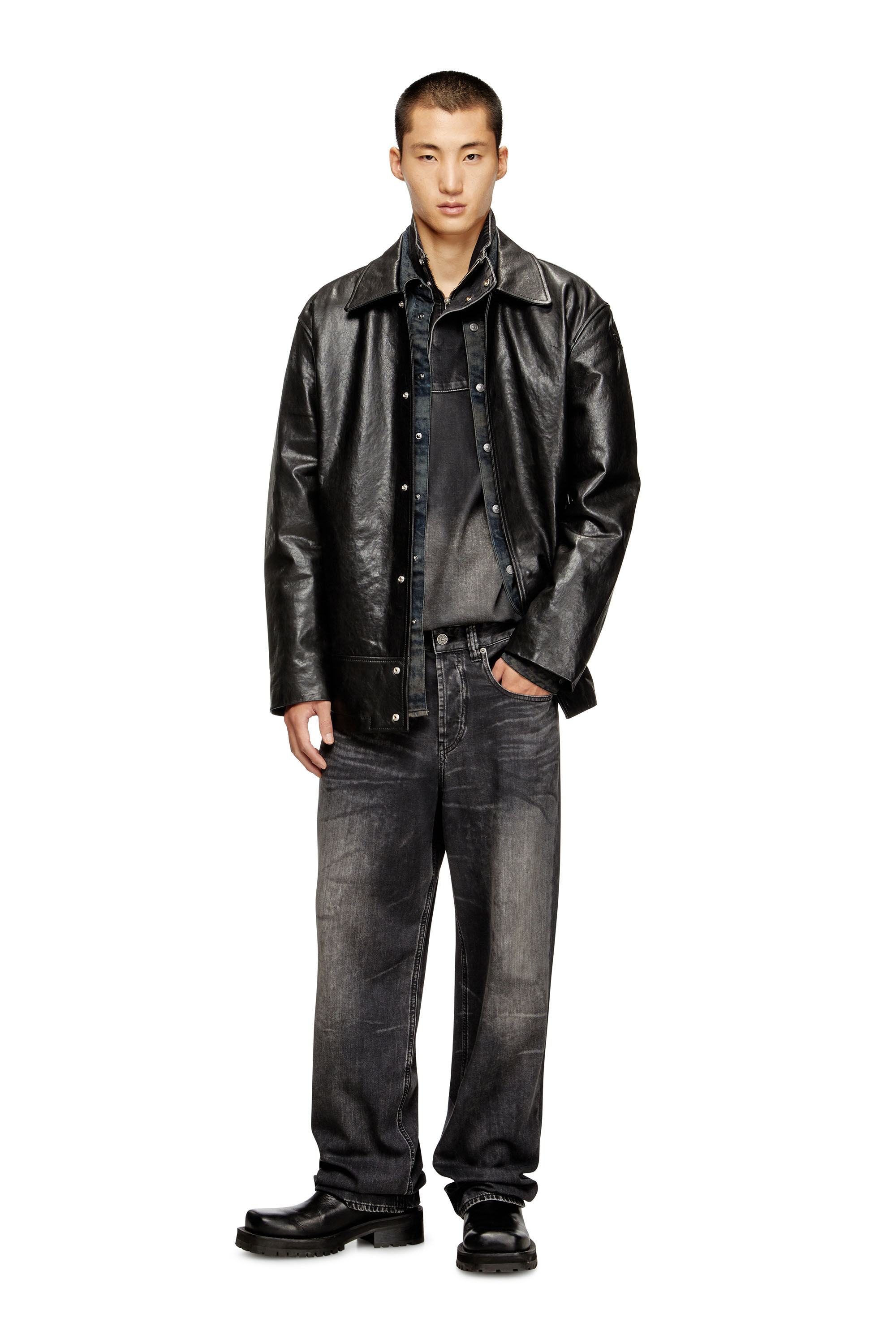 Diesel - Relaxed Jeans 2001 D-Macro 0CEBC Uomo, Nero/Grigio scuro - Image 1