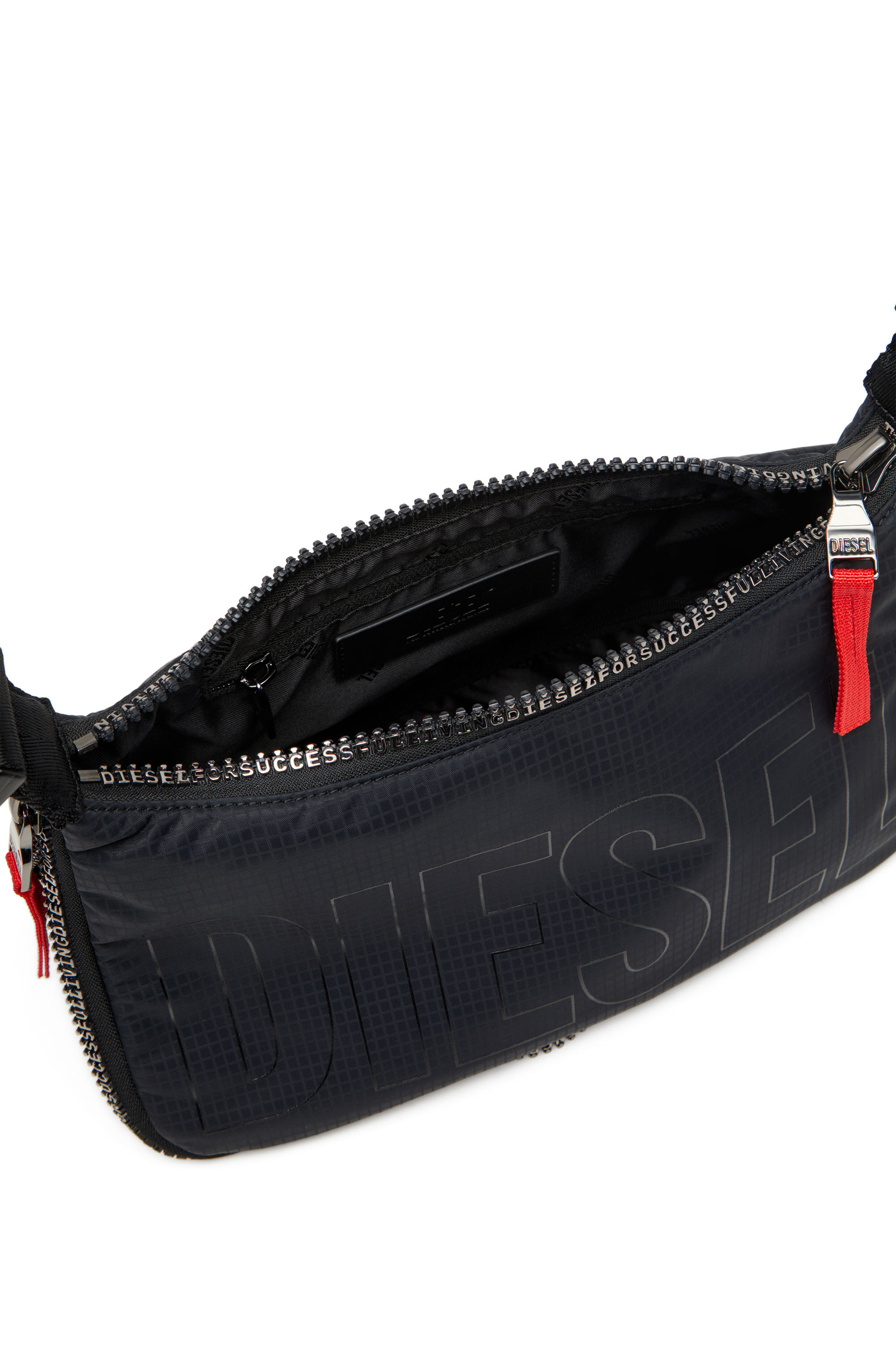 Diesel - ZIP-D CROSSBODY BAG X, Borsa trasformabile in shell jacquard Unisex in Nero - 5
