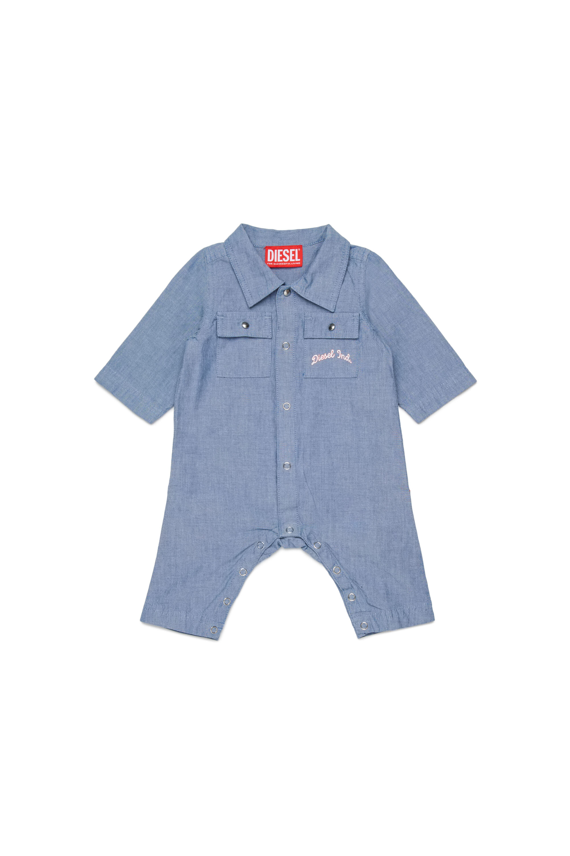 Diesel - JUSTY-NB, Tuta in cotone con tasche ricamate Unisex in Blu - 1