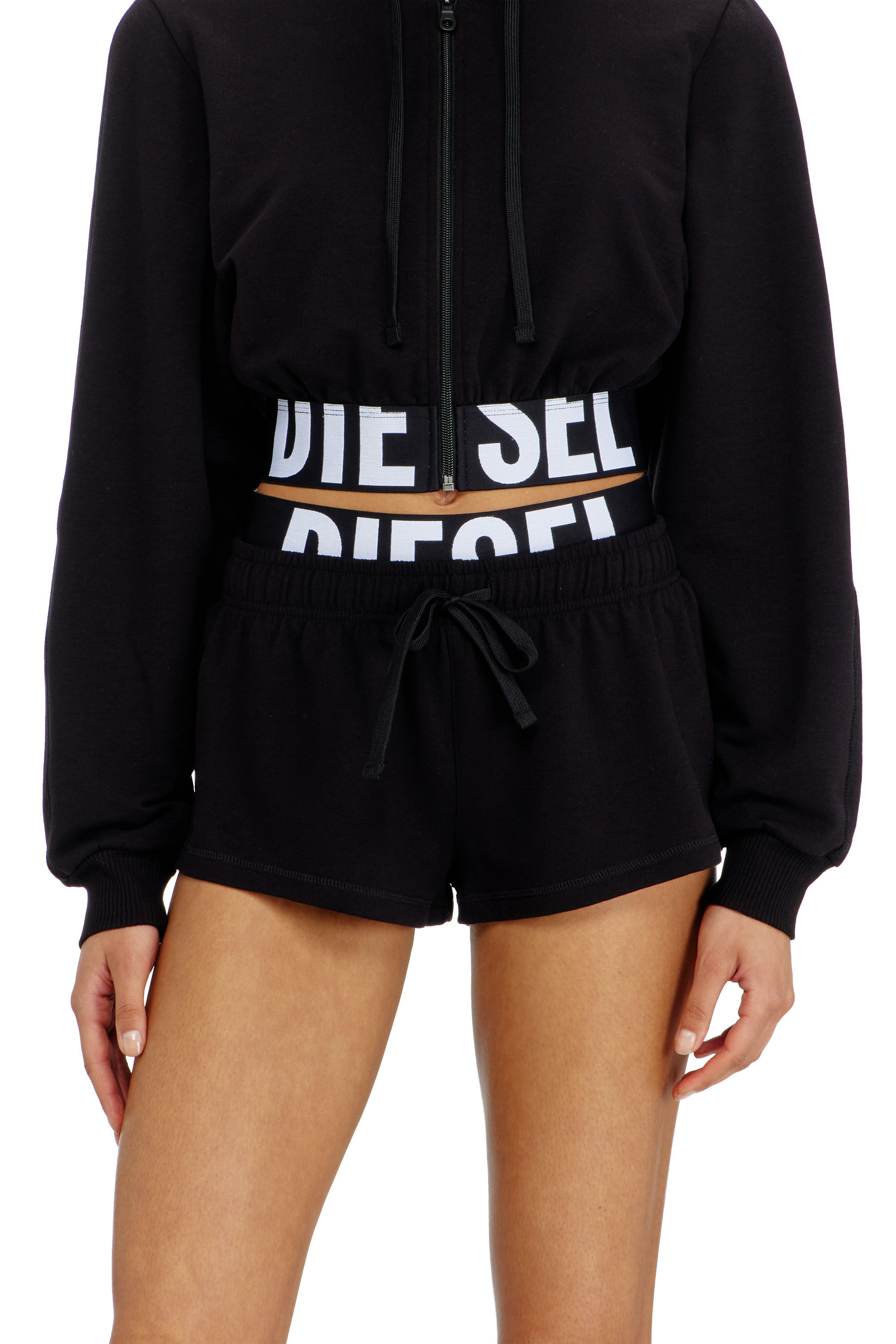 Diesel - MIRANDA-D-POP, Damen Kurze Hose aus Baumwollfrottee mit Diesel-Logo in Schwarz - 3