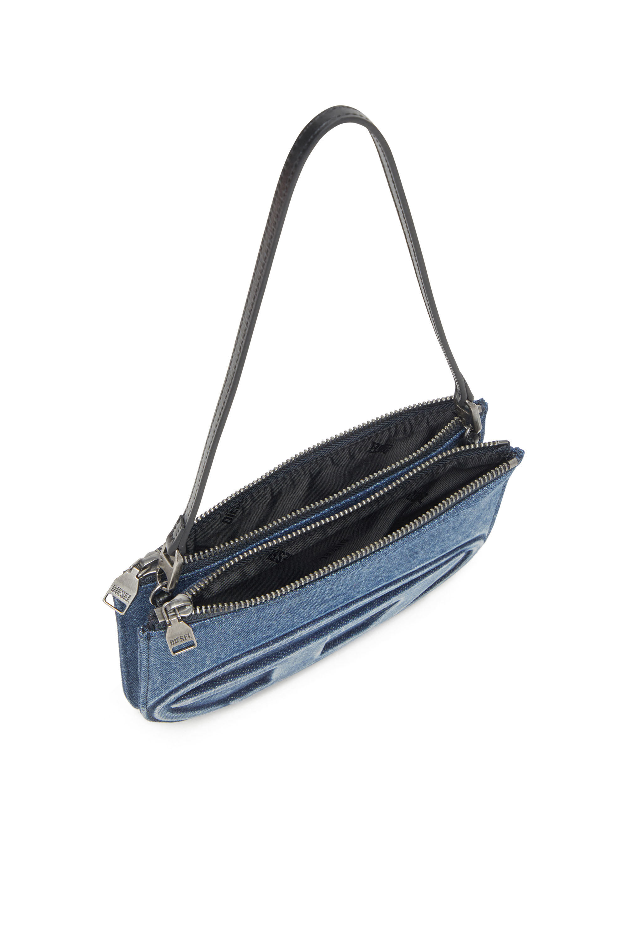 Diesel - 1DR TWIN, Sac à bandoulière à double poche en denim solarisé Femme in Bleu - 4