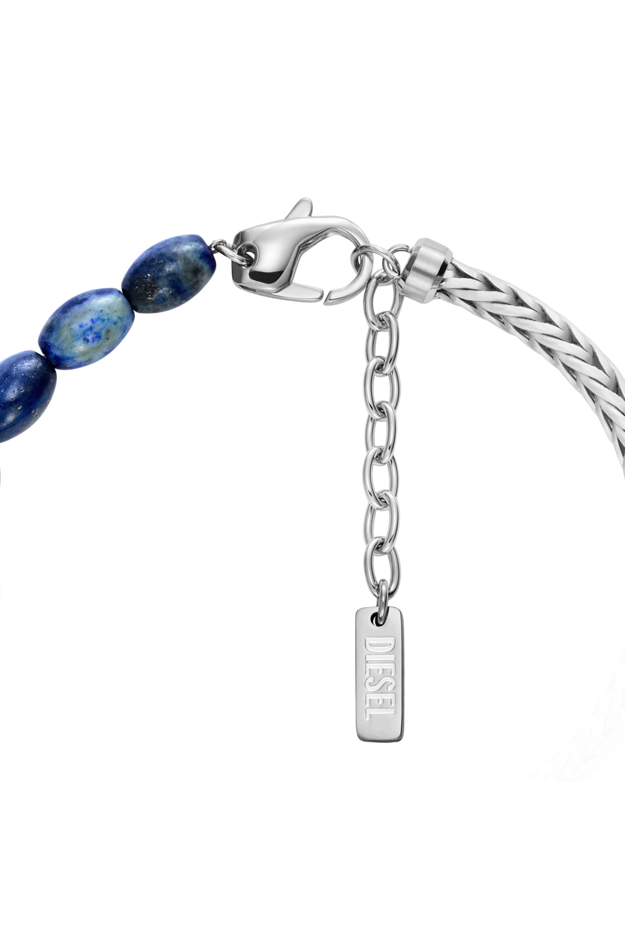Diesel - DX1713040, Bracciale con perline in lapislazzuli Unisex in Argento - 2