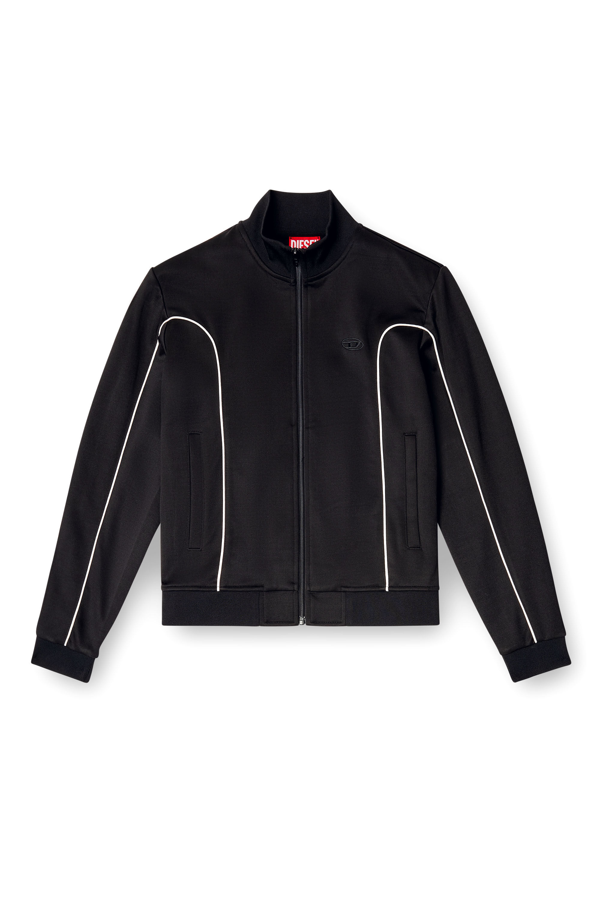 Diesel - F-LOCKING-OD, Veste en molleton avec passepoil contrastant Femme in Polychrome - 2