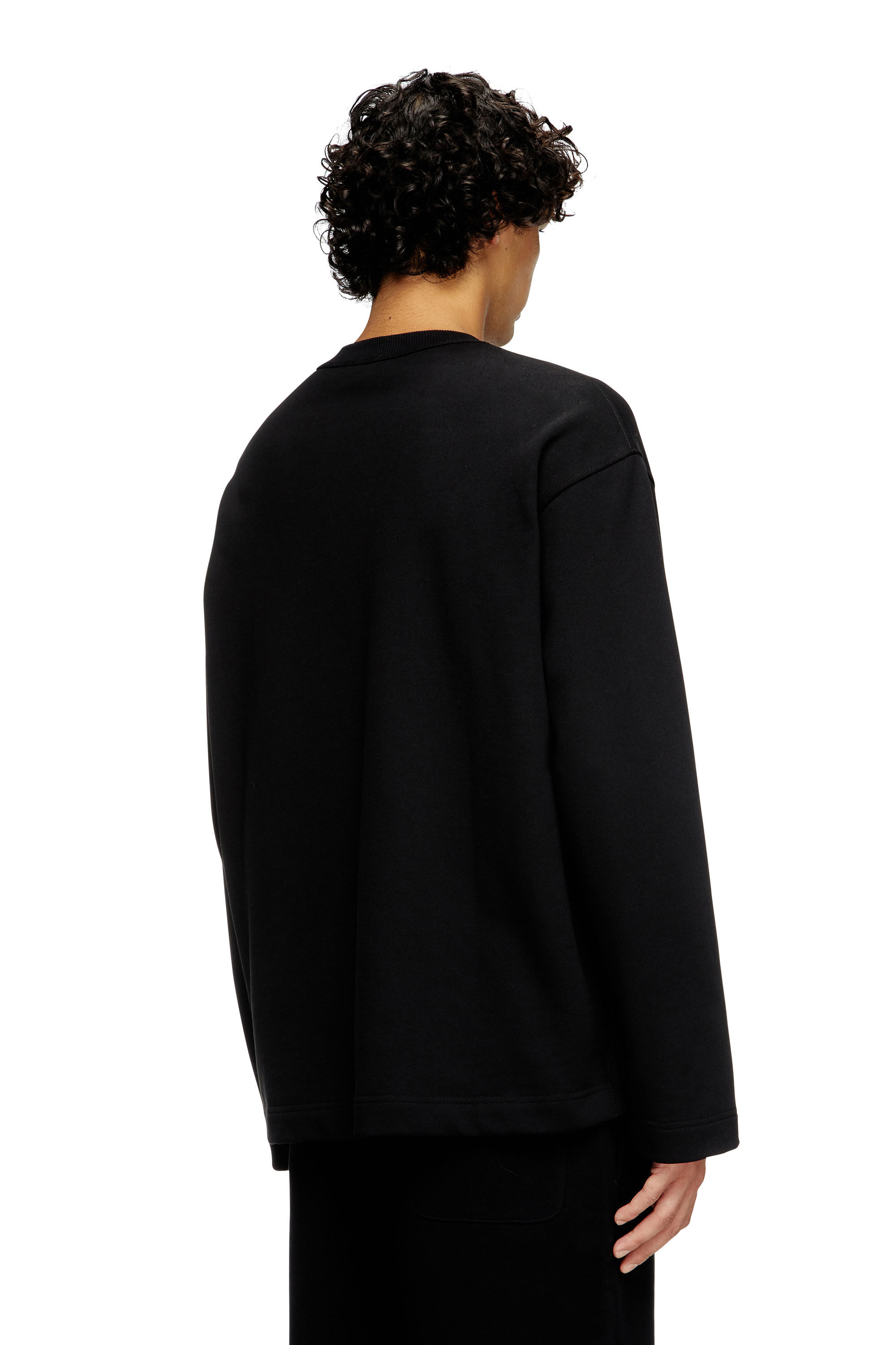 Diesel - S-MACSIS-OD, Herren Sweatshirt mit Metallic-Logo in Schwarz - 4