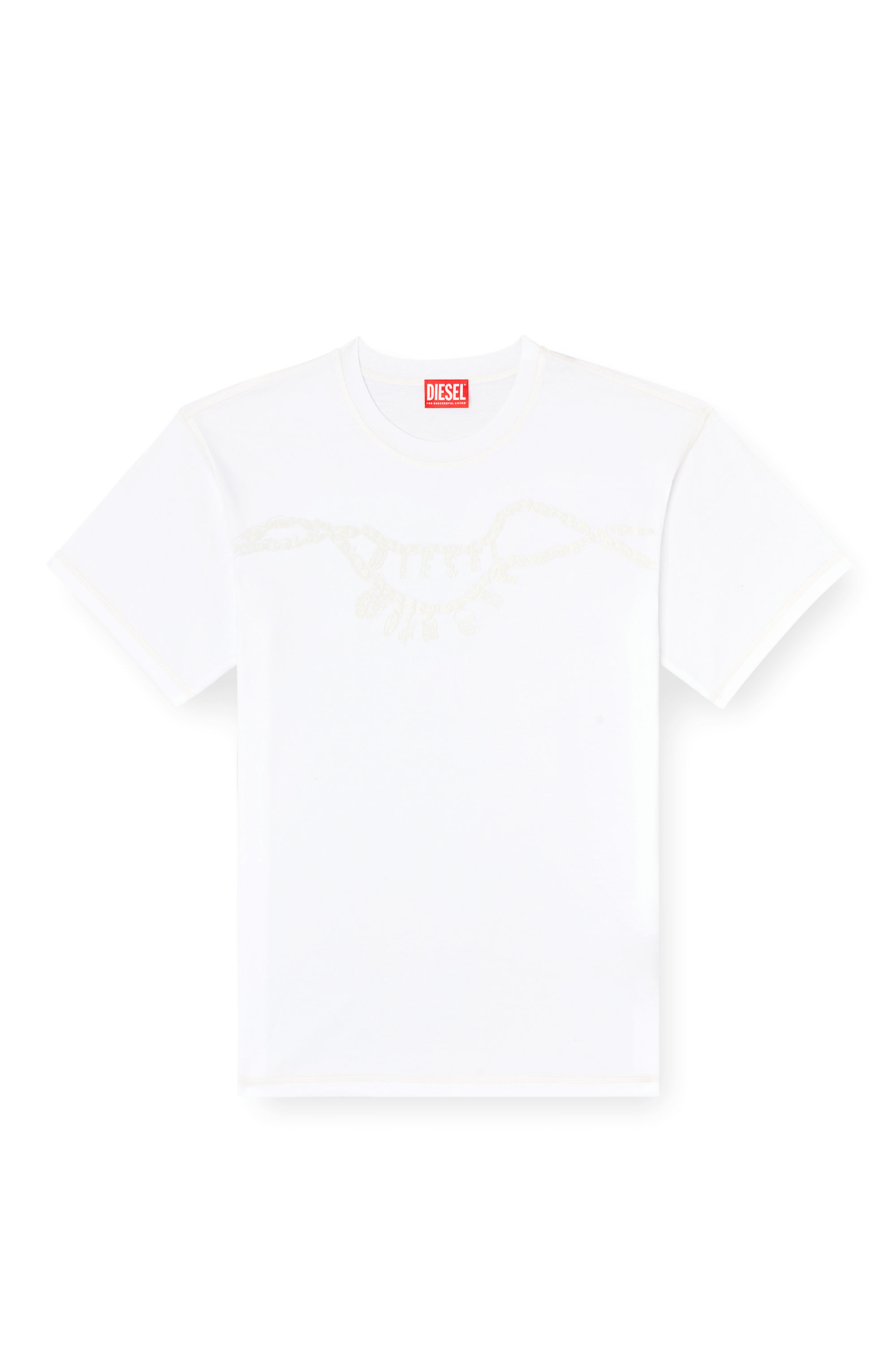 Diesel - T-NORM-HOSHI, T-shirt avec imprimé collier à breloques Mixte in Blanc - 2