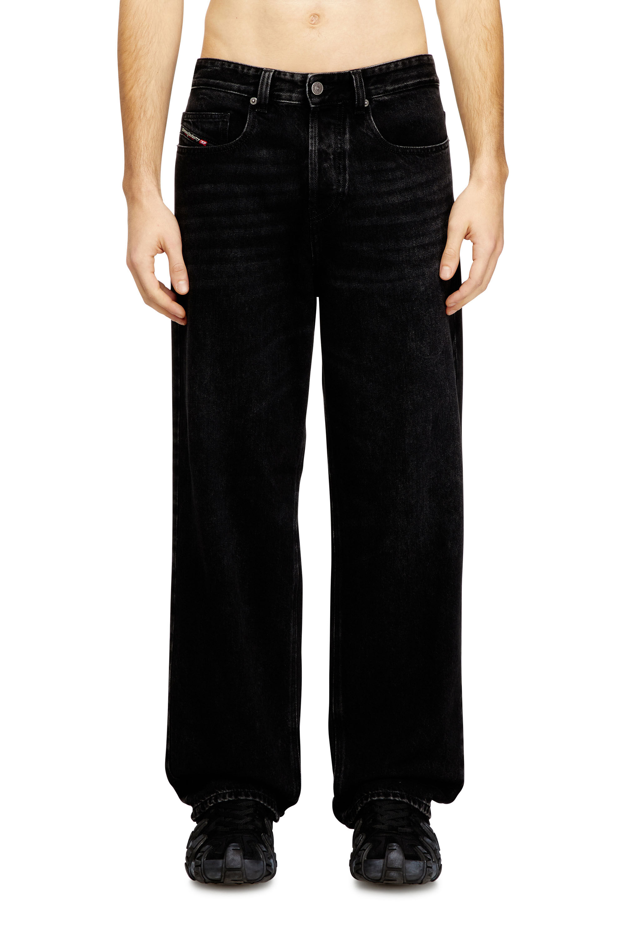 Diesel - Relaxed Jeans 2001 D-Macro 09P09 Homme, Noir/Gris foncé - Image 3