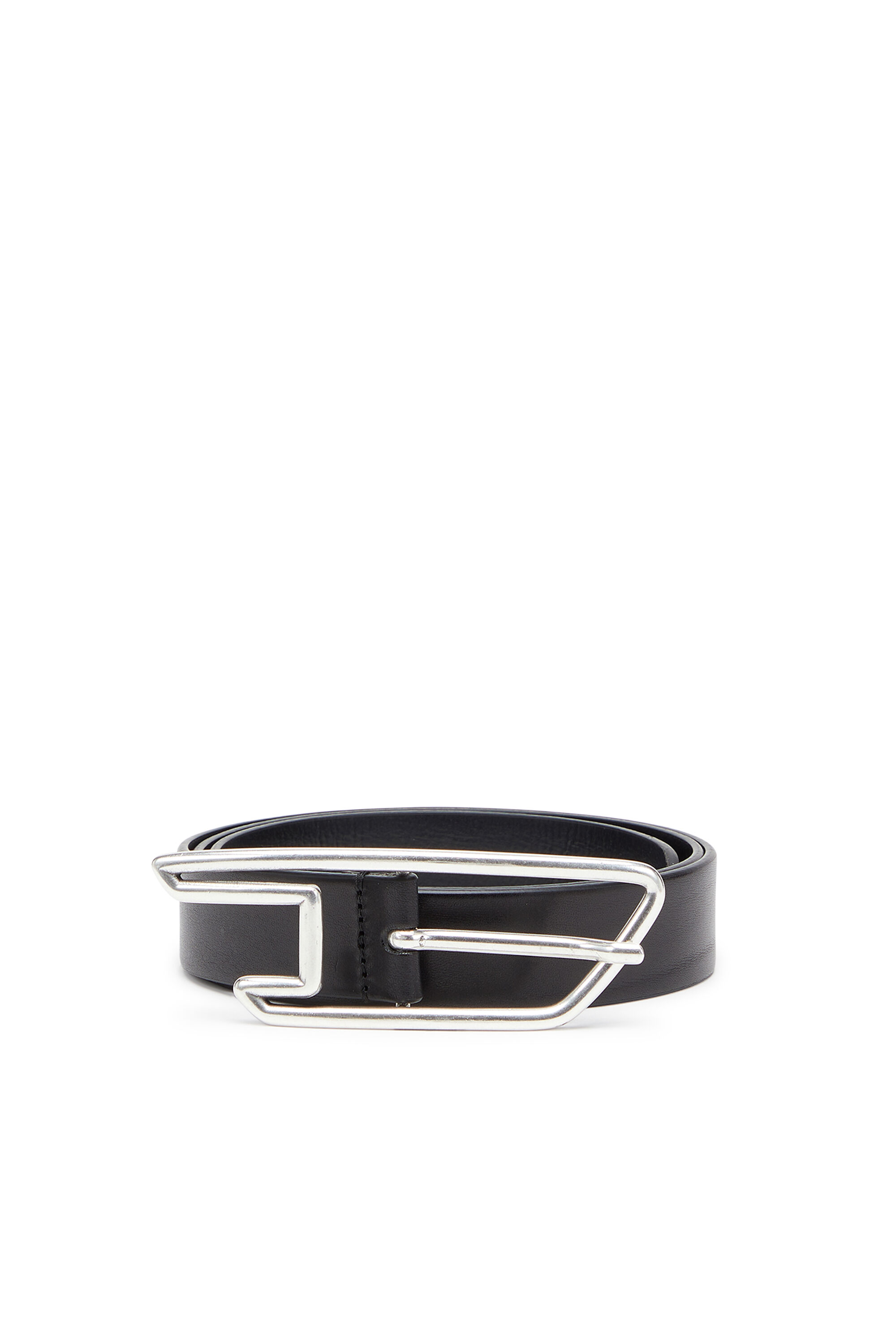 Diesel - B-D LINE 30, Ceinture en cuir de 3 cm avec boucle &agrave; logo D Mixte in Noir - 1