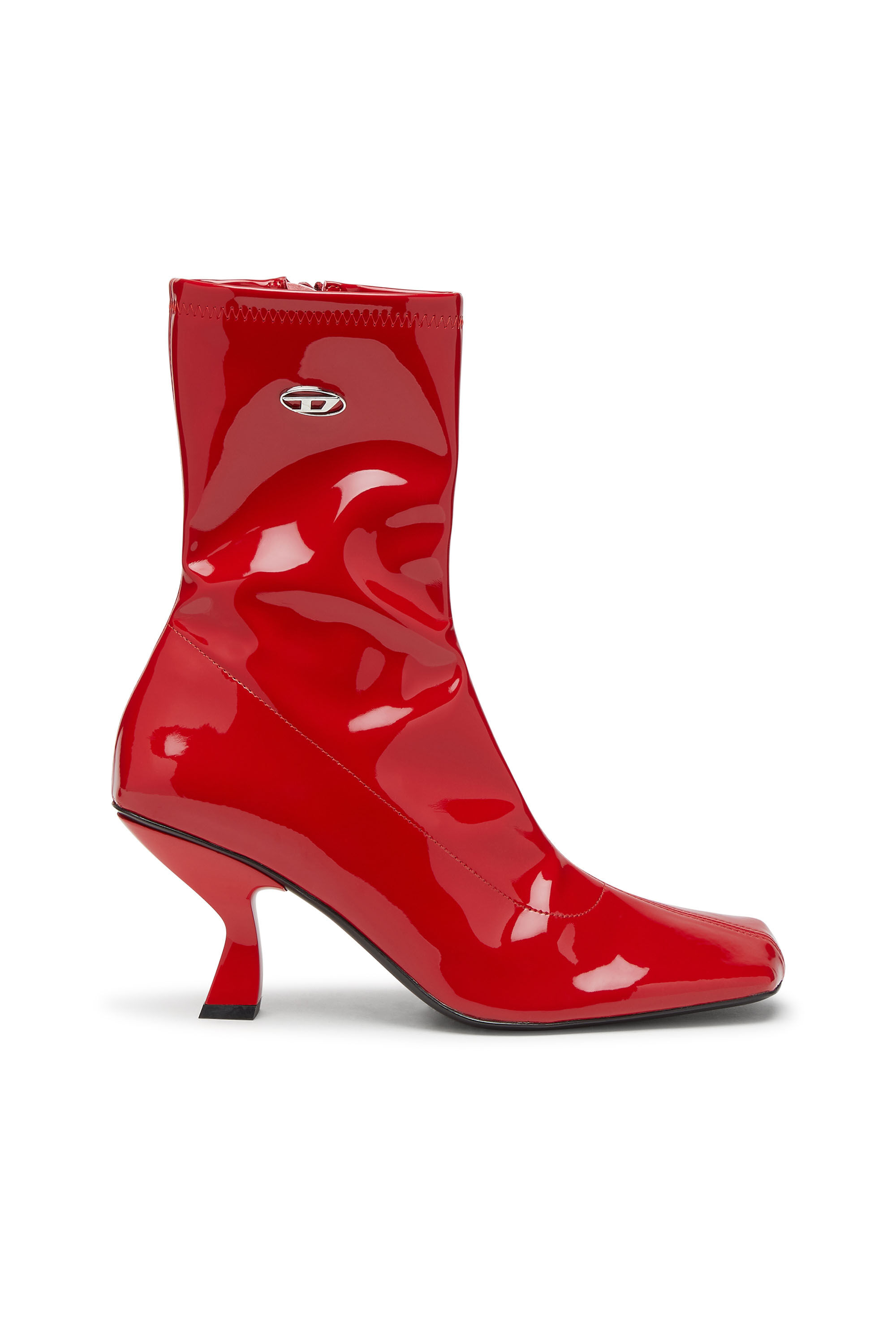 Diesel - D-AMBER MD BT, D-Amber-Ankle boots in PU stretch glossy Donna in Rosso - 1