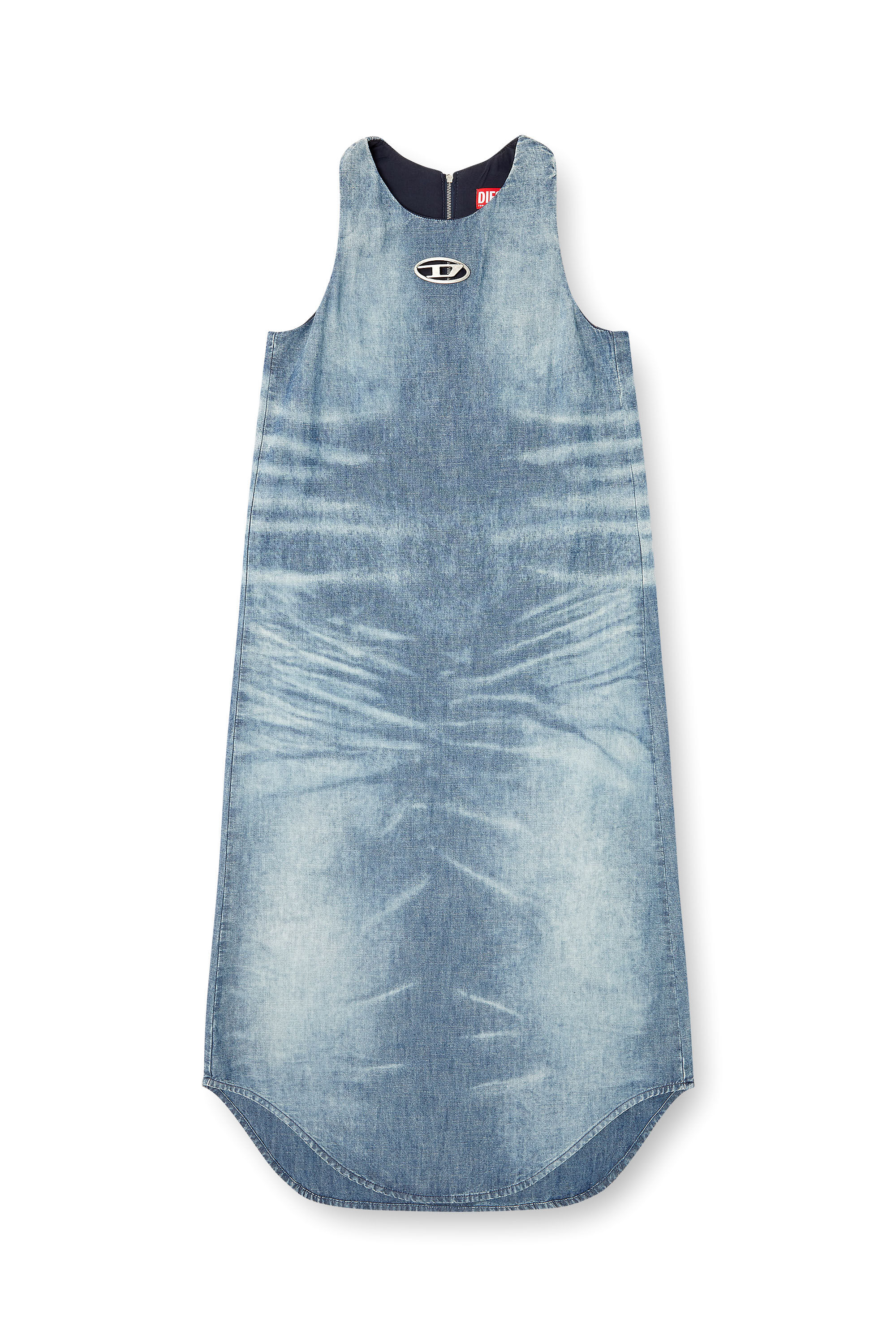 Diesel - DE-LINA-S, Abito lungo in denim marmorizzato Donna in Blu - 2