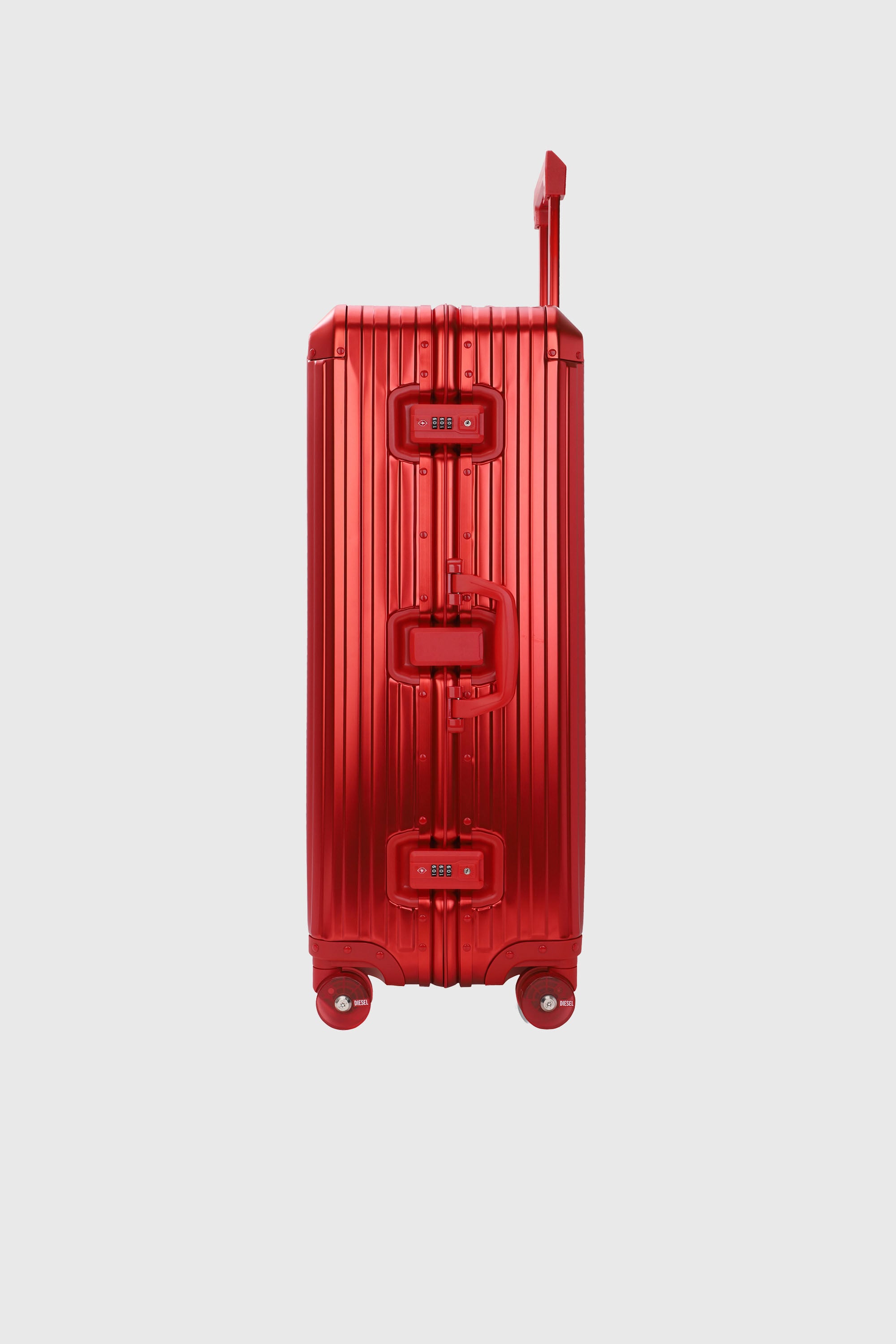 Diesel - DIESEL ALUMINUM TROLLEY- DSL002, Valigia in alluminio taglia L Unisex in Rosso - 4