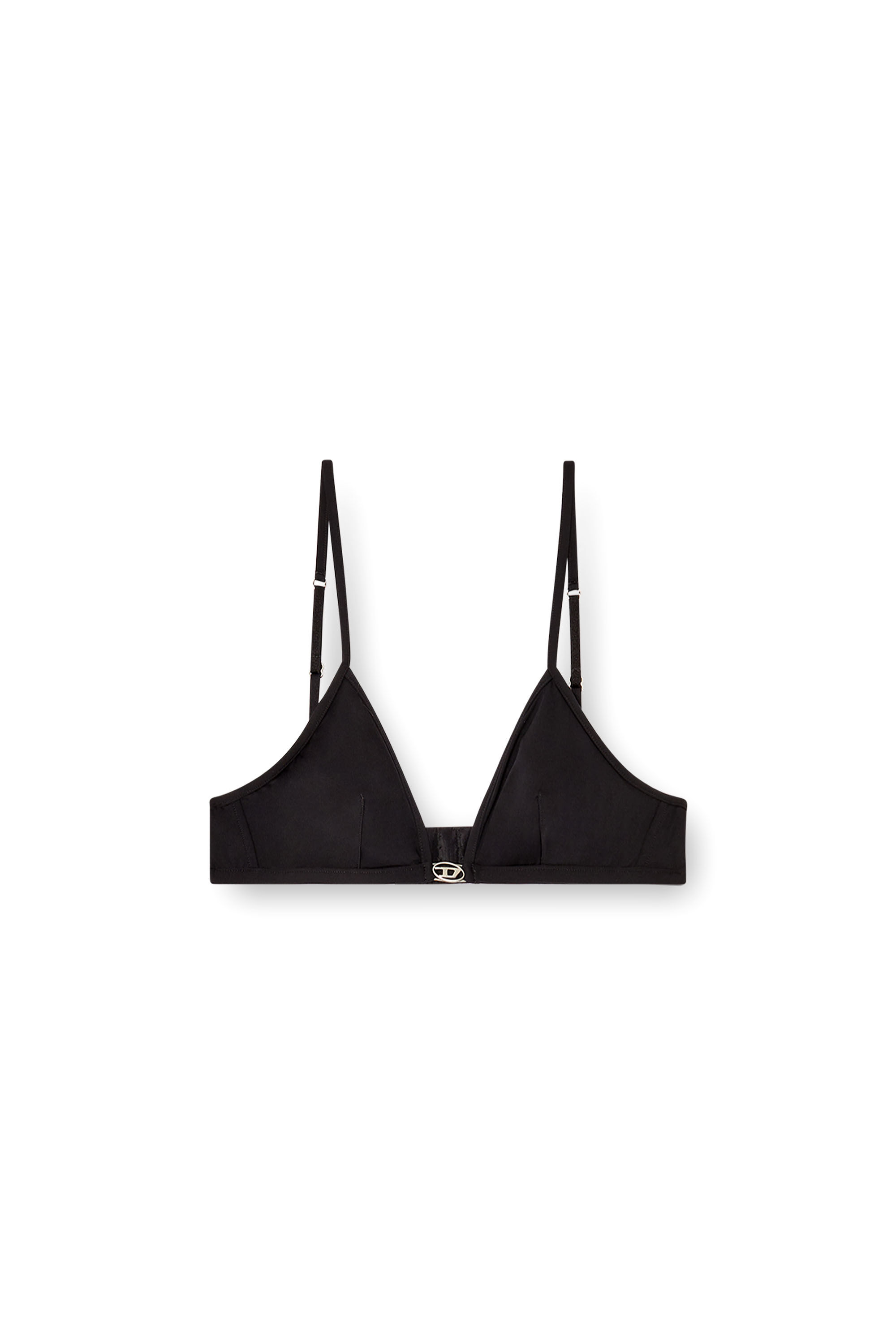 Diesel - LUNA-DNM, Damen Bralette aus Mikrofaser mit Oval D-Detail in Schwarz - 2