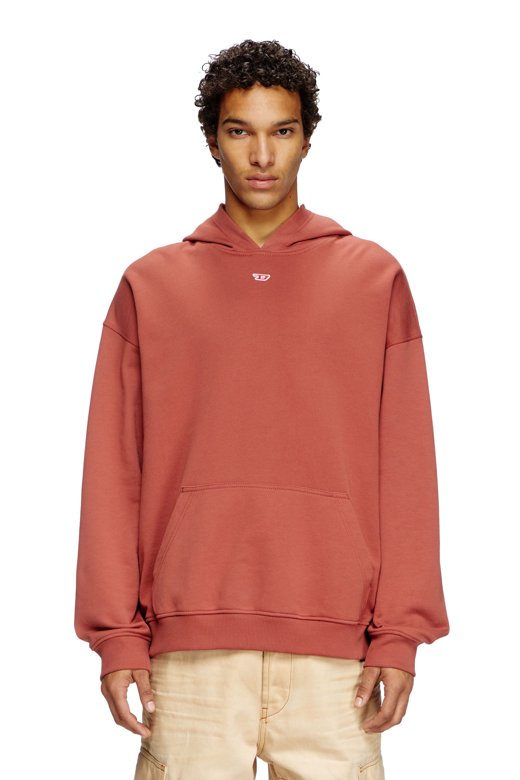 Diesel - S-BOXT-HOOD-D, Sweat-shirt à capuche avec empiècement D Homme in Rouge - 3