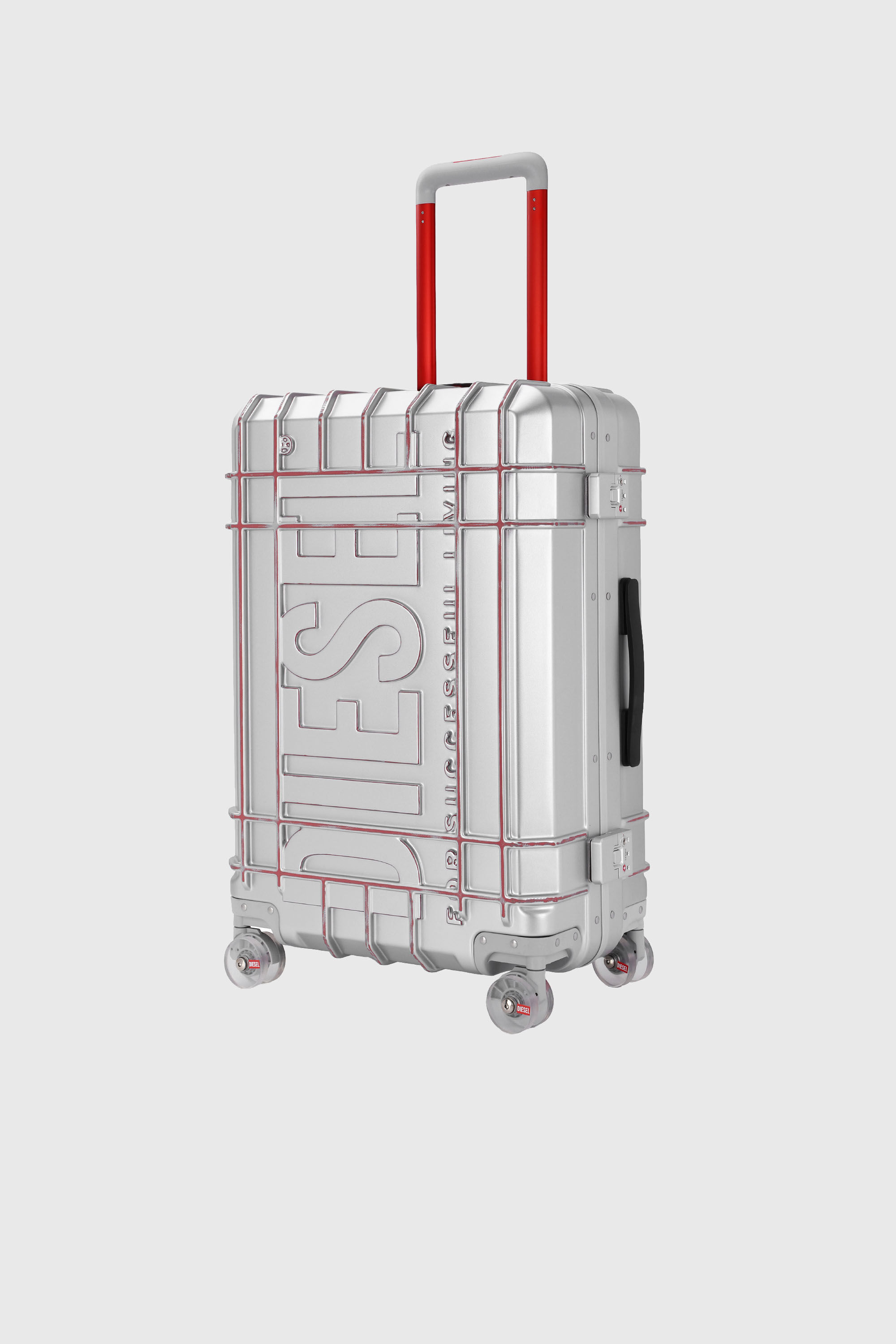 Diesel - DIESEL PC STRONG IMAGE TROLLEY- DSL003, Valigia resistente taglia M Unisex in Argento - 5