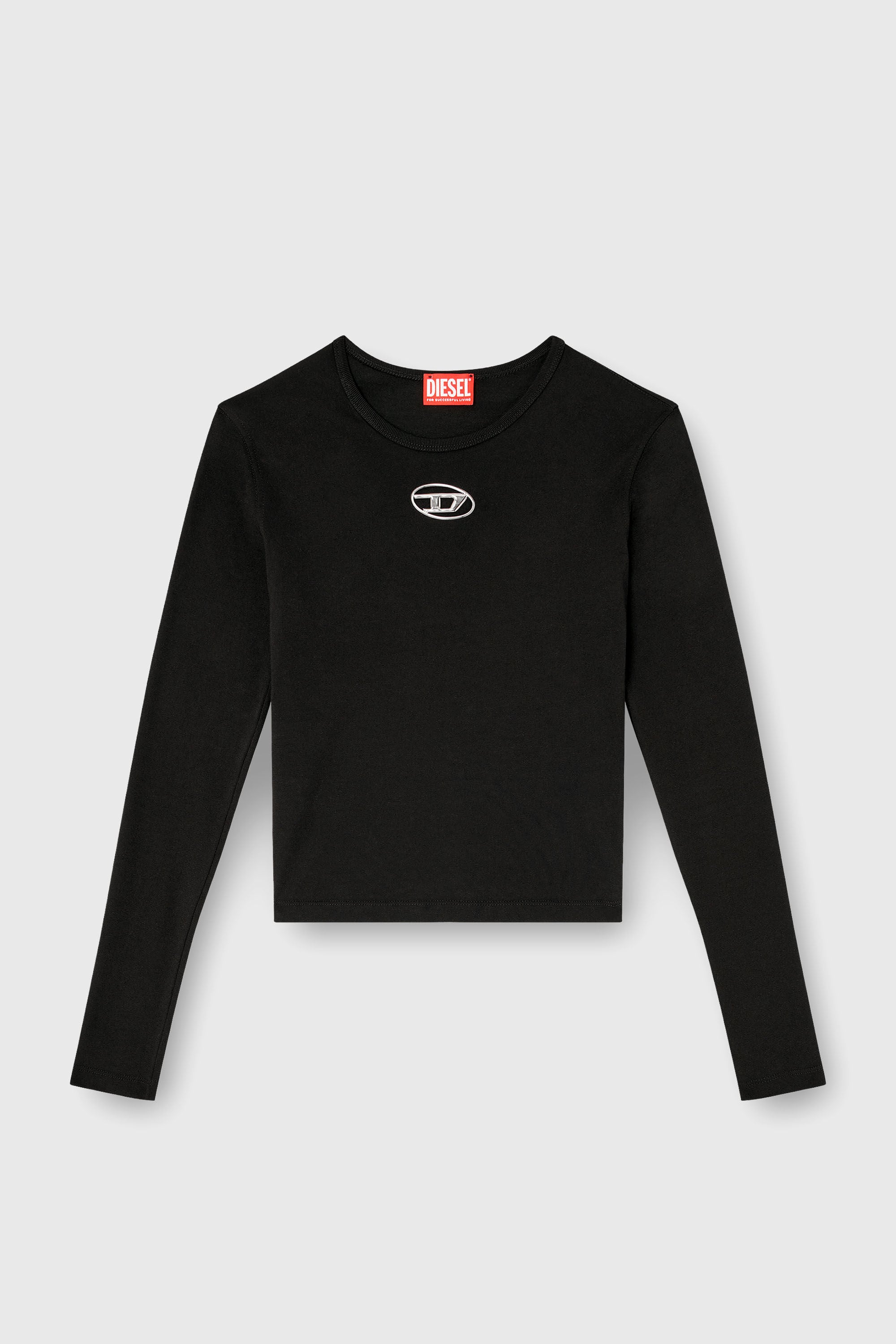 Diesel - T-UNCUTIE-LONG-LS-OD, Top a maniche lunghe con Oval D cut-out Donna in Nero - 2