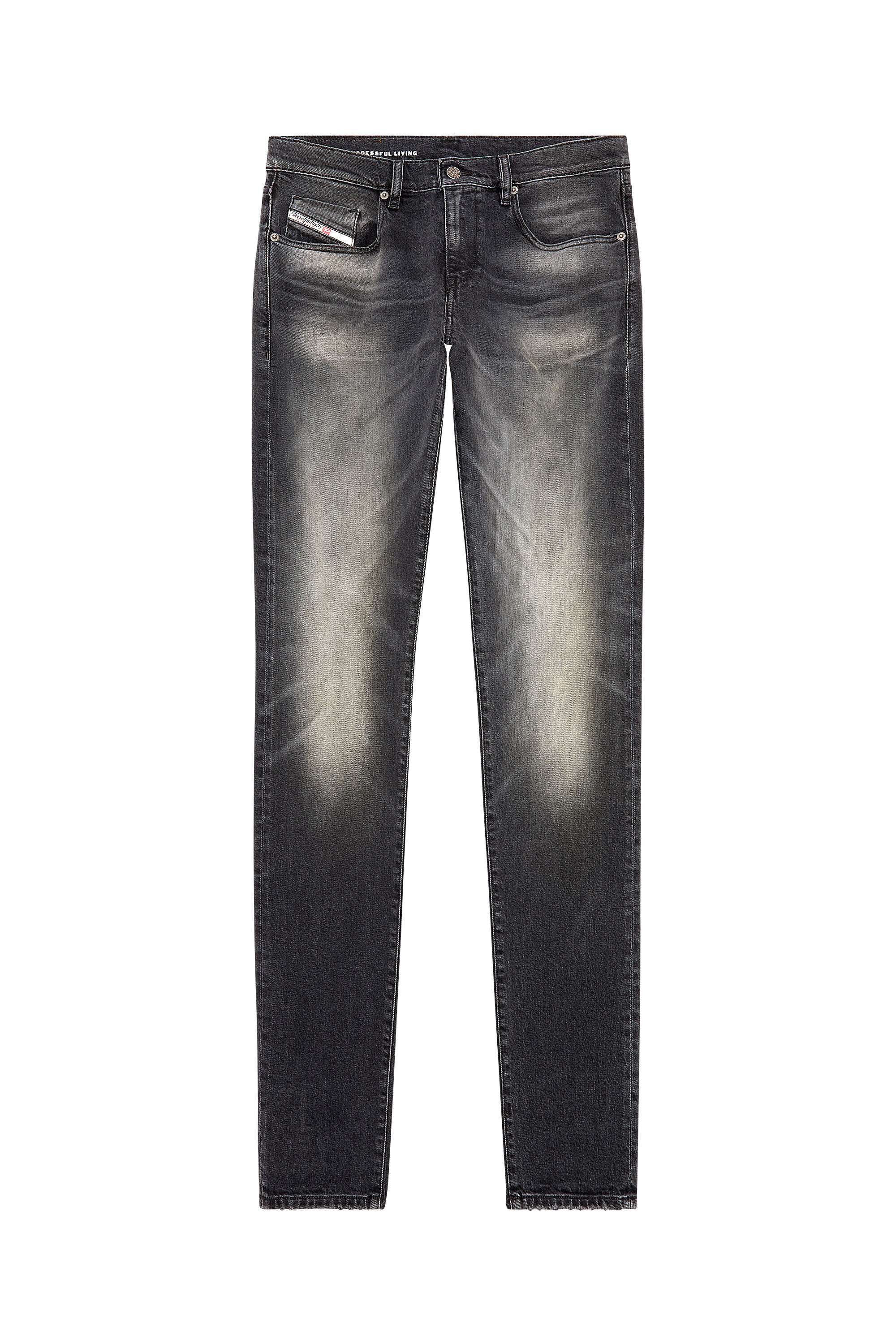 Diesel - Slim Jeans 2019 D-Strukt 09G20, Noir/Gris foncé - Image 2