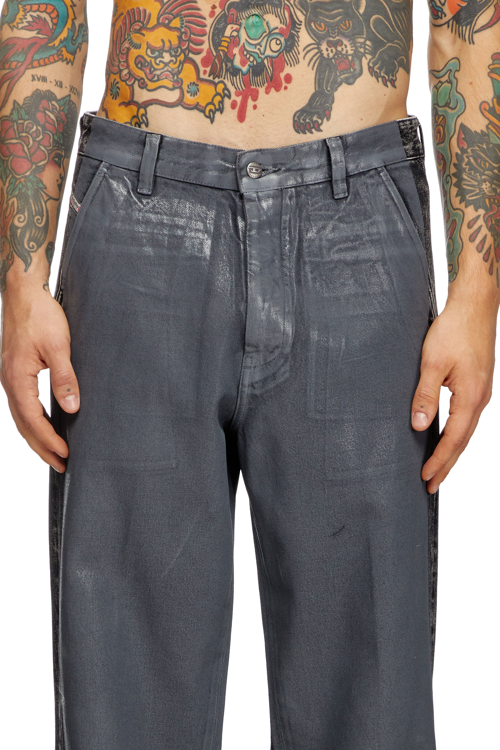 Diesel - Man Straight Jeans D-Phant-chino 007AP, Grey - Image 5